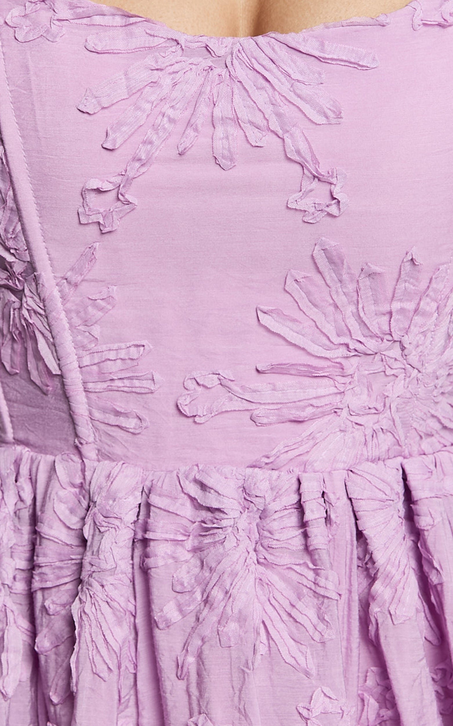 Gail Mini Dress - Scoop Neck Embroidered Corset Dress in Purple