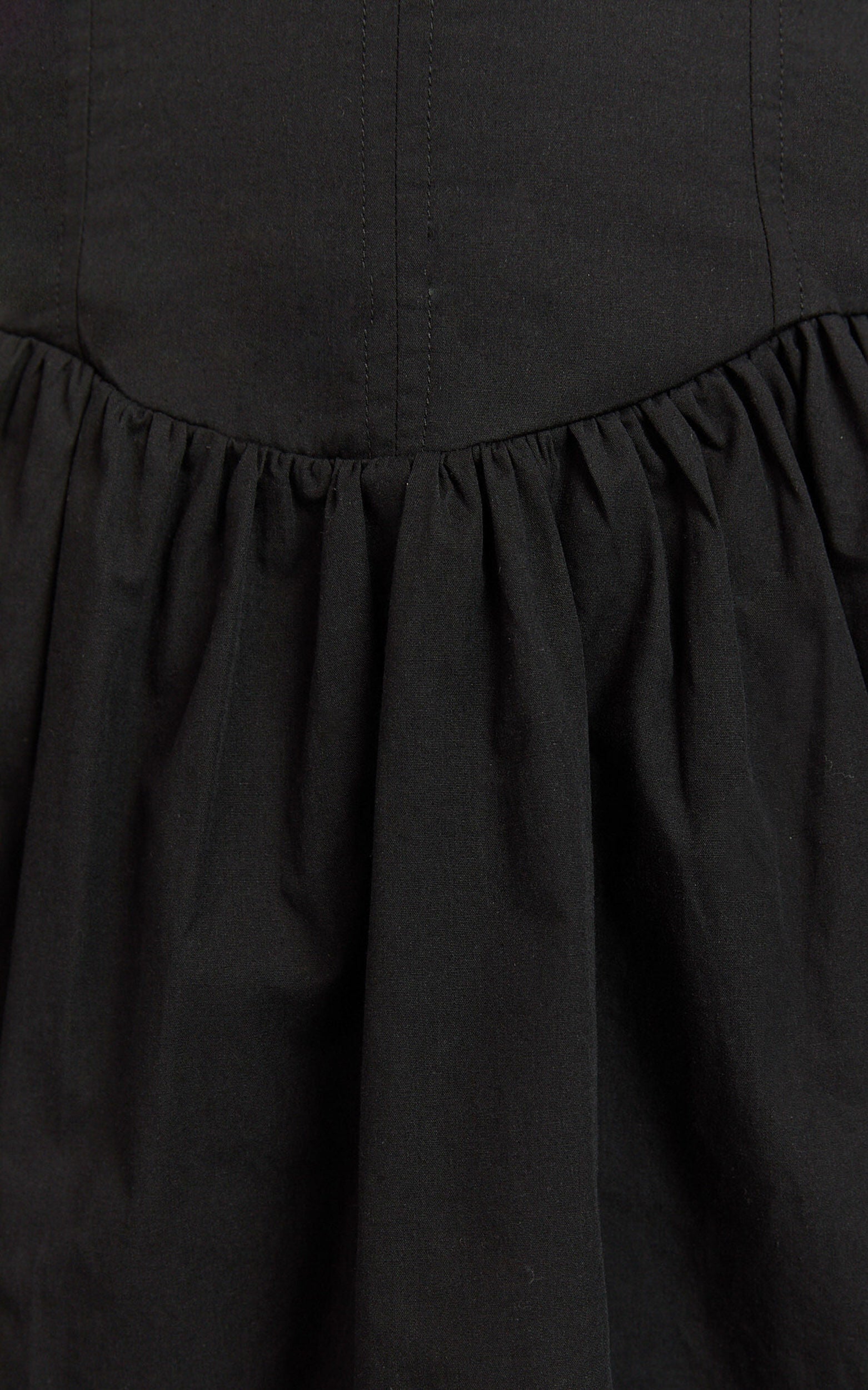 Nelli Mini Dress - Short Puff Sleeve Shirred Back Dress in Black