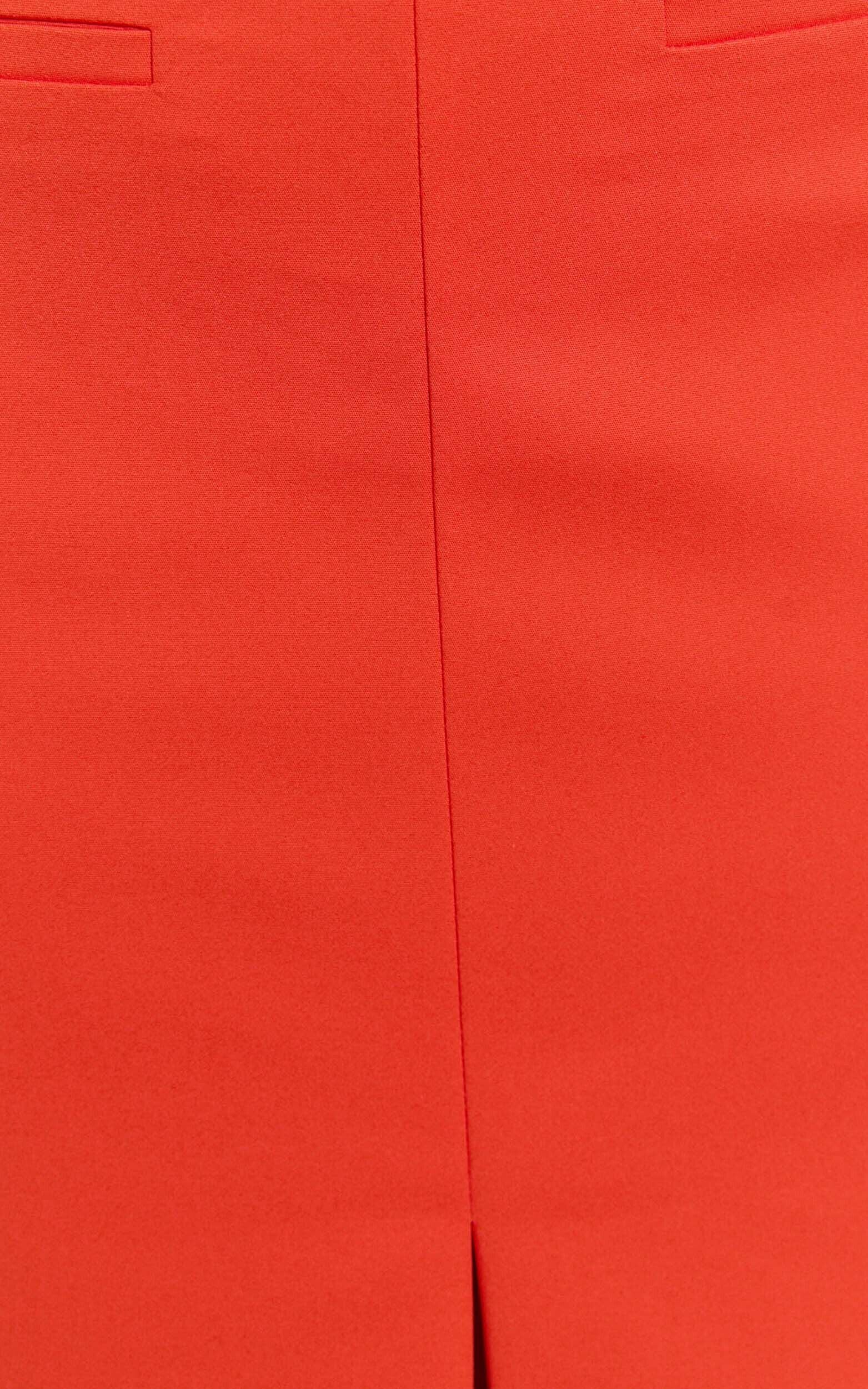 Kai Midi Skirt - Mid Waisted Front Split Fitted Skirt in Orange