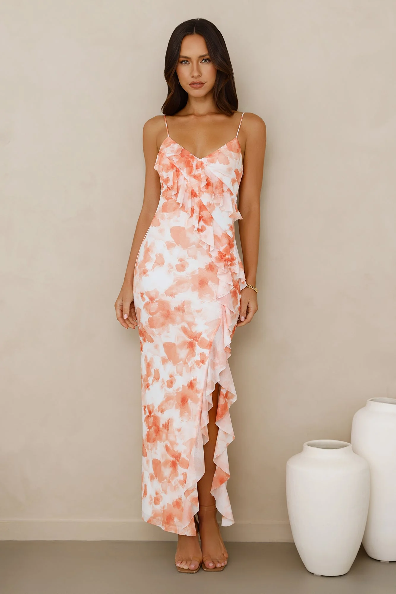 Sunkissed Simplicity Mesh Maxi Dress Orange