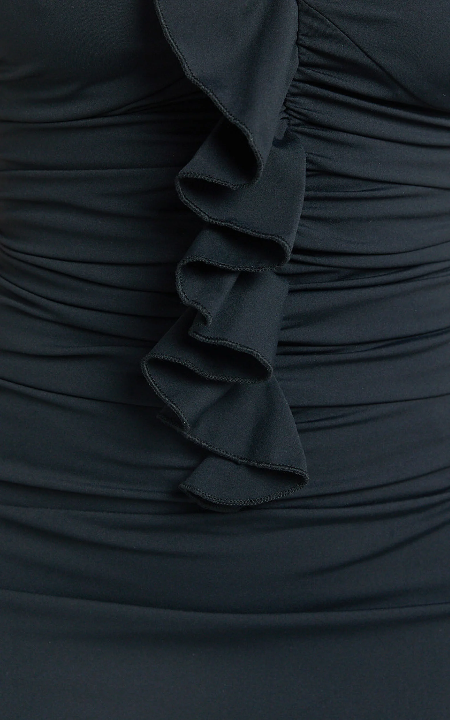 Edeline Maxi Dress - Strapless Sweetheart Ruched Bodycon Dress in Black