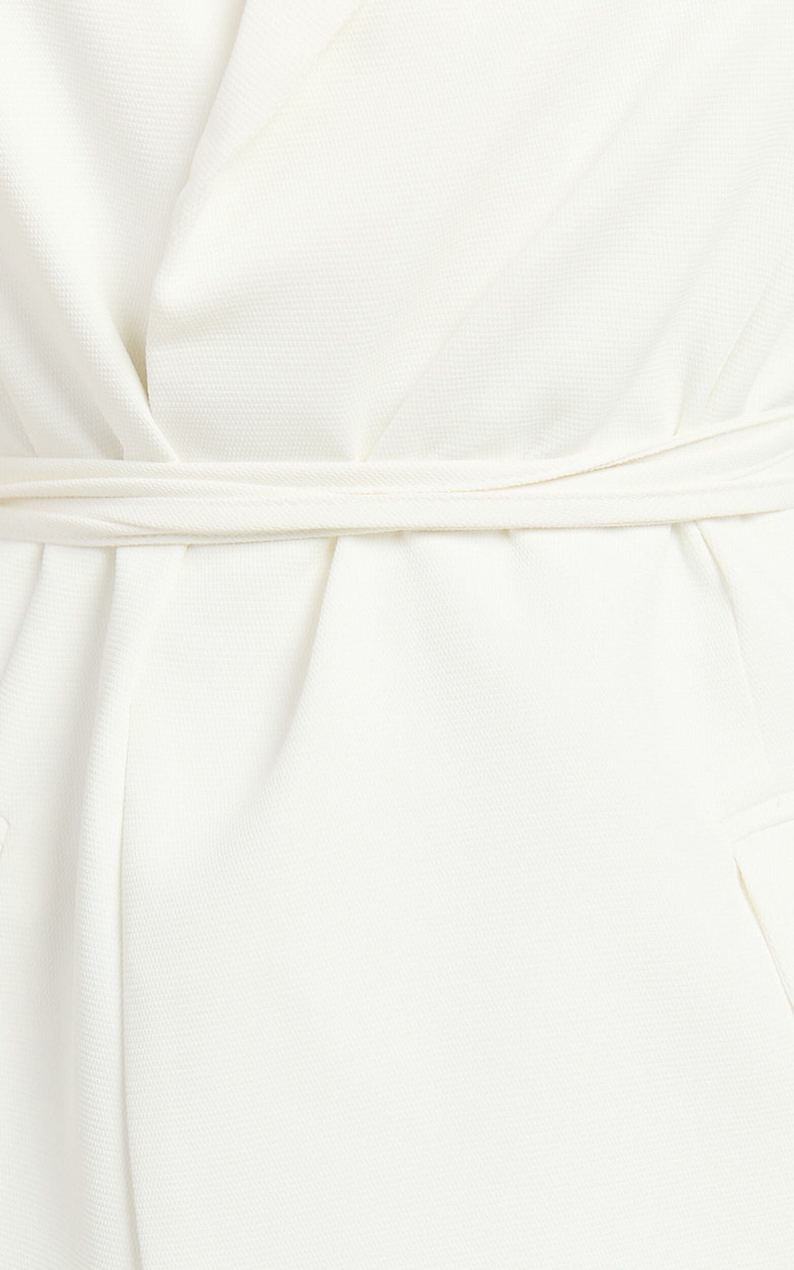 Romeo Mini Dress - Front Tie Collared Flap Pocket Dress in White