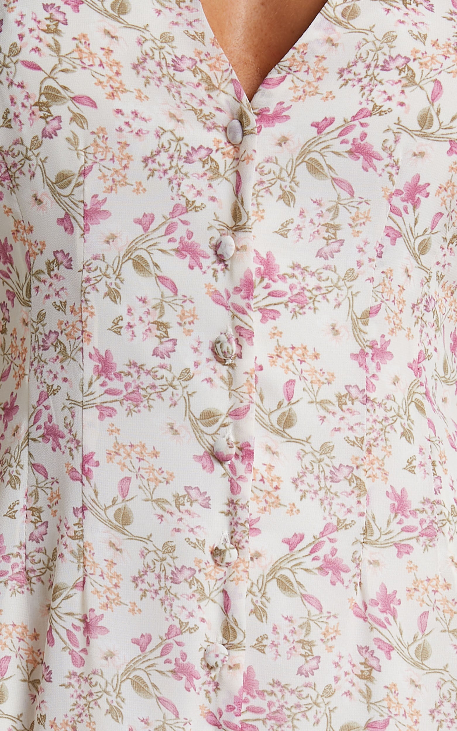 Maximum Potential Mini Dress - Button Up Dress in Purple Floral