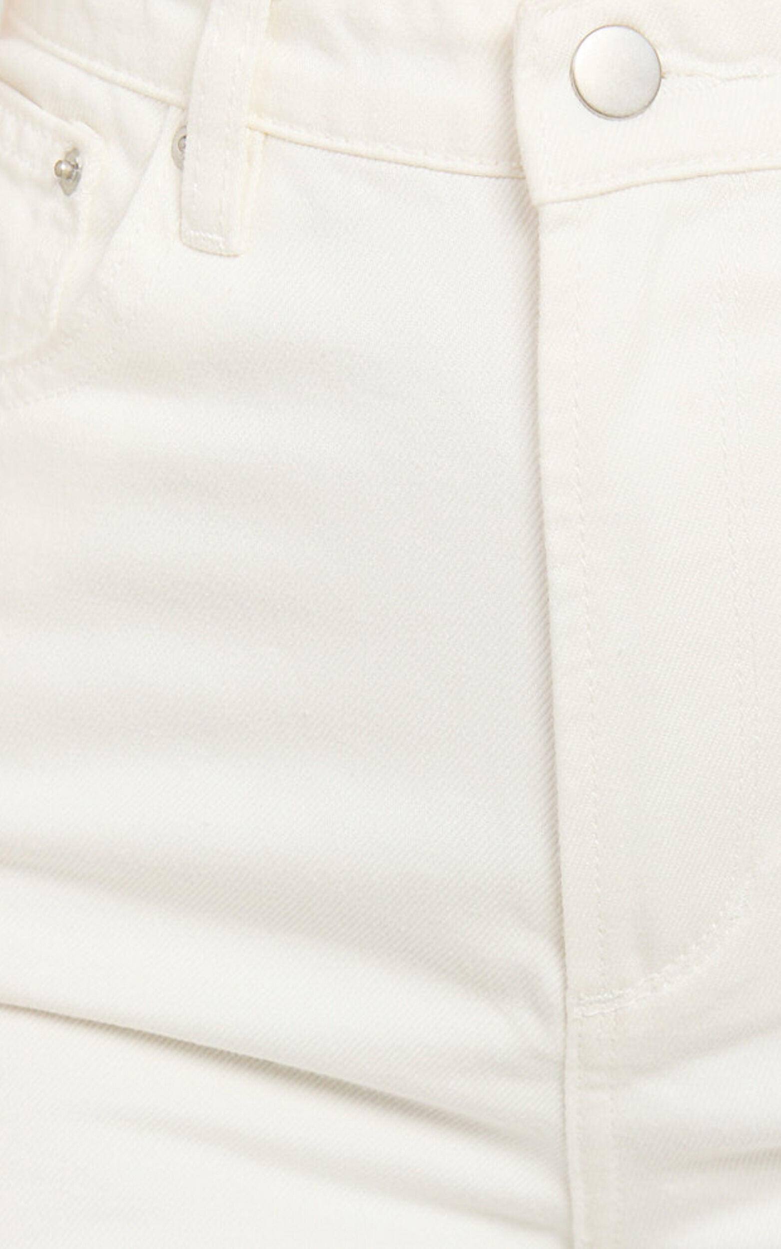 Emman Jeans - High Waisted Cotton Wide Leg Denim Jeans in Ecru