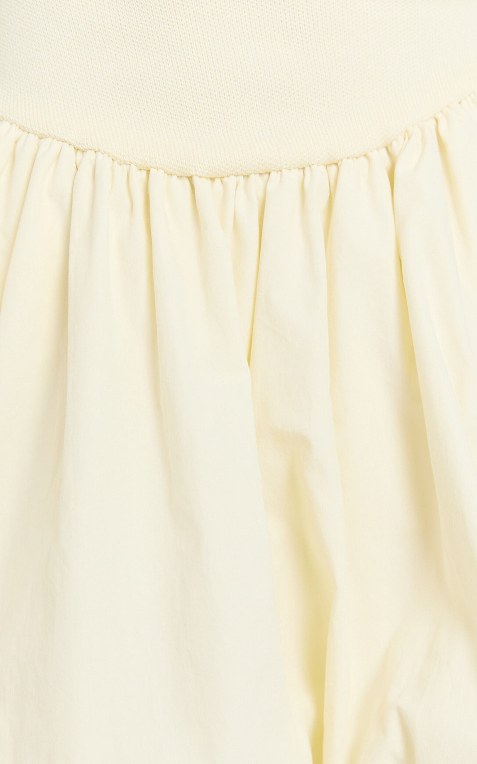 Harley Mini Dress - Strapless Drop Waist Bubble Hem Contrast Dress in Cream