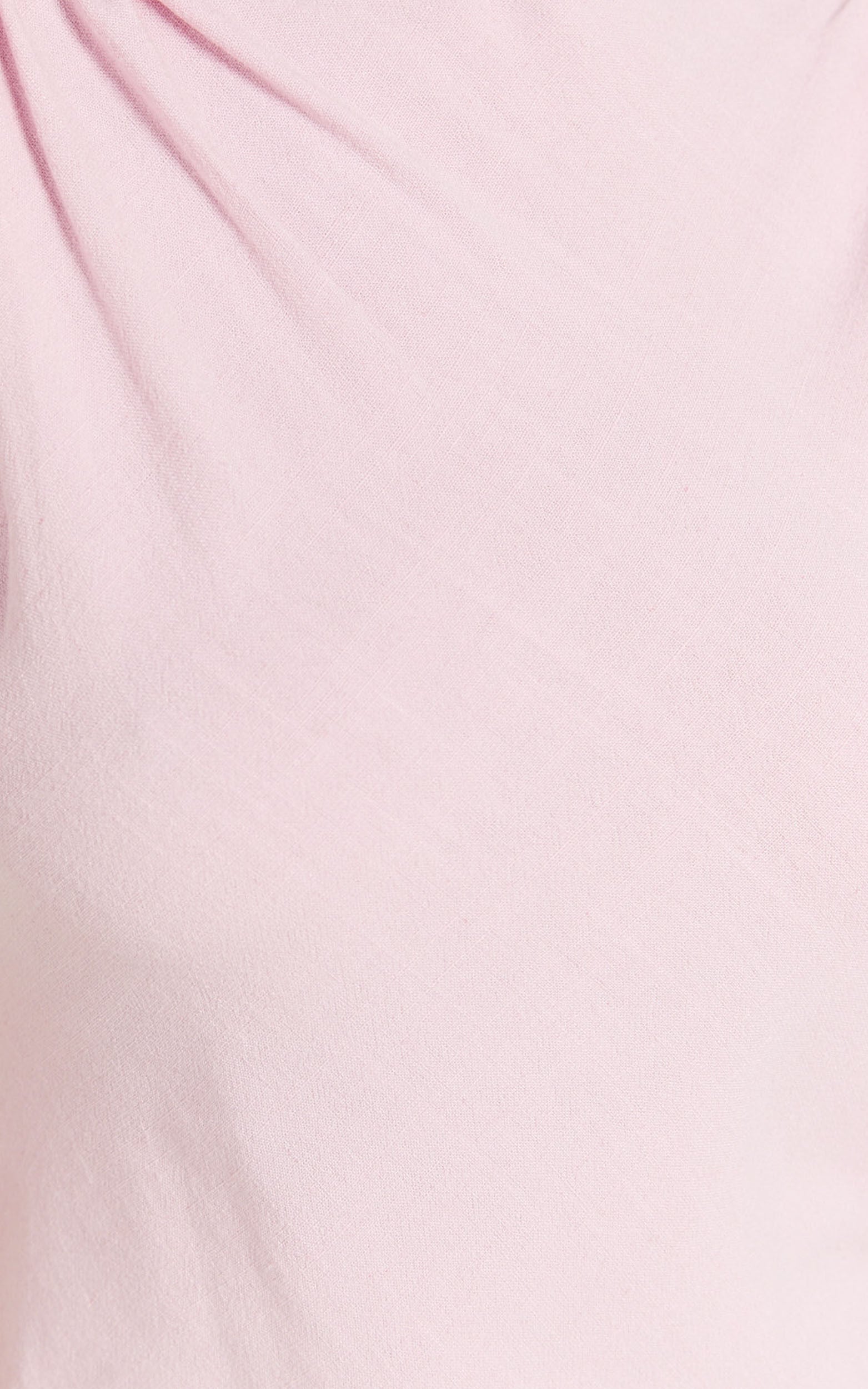 Jessenia Midi Dress - Linen High Neck Dress in Soft Pink