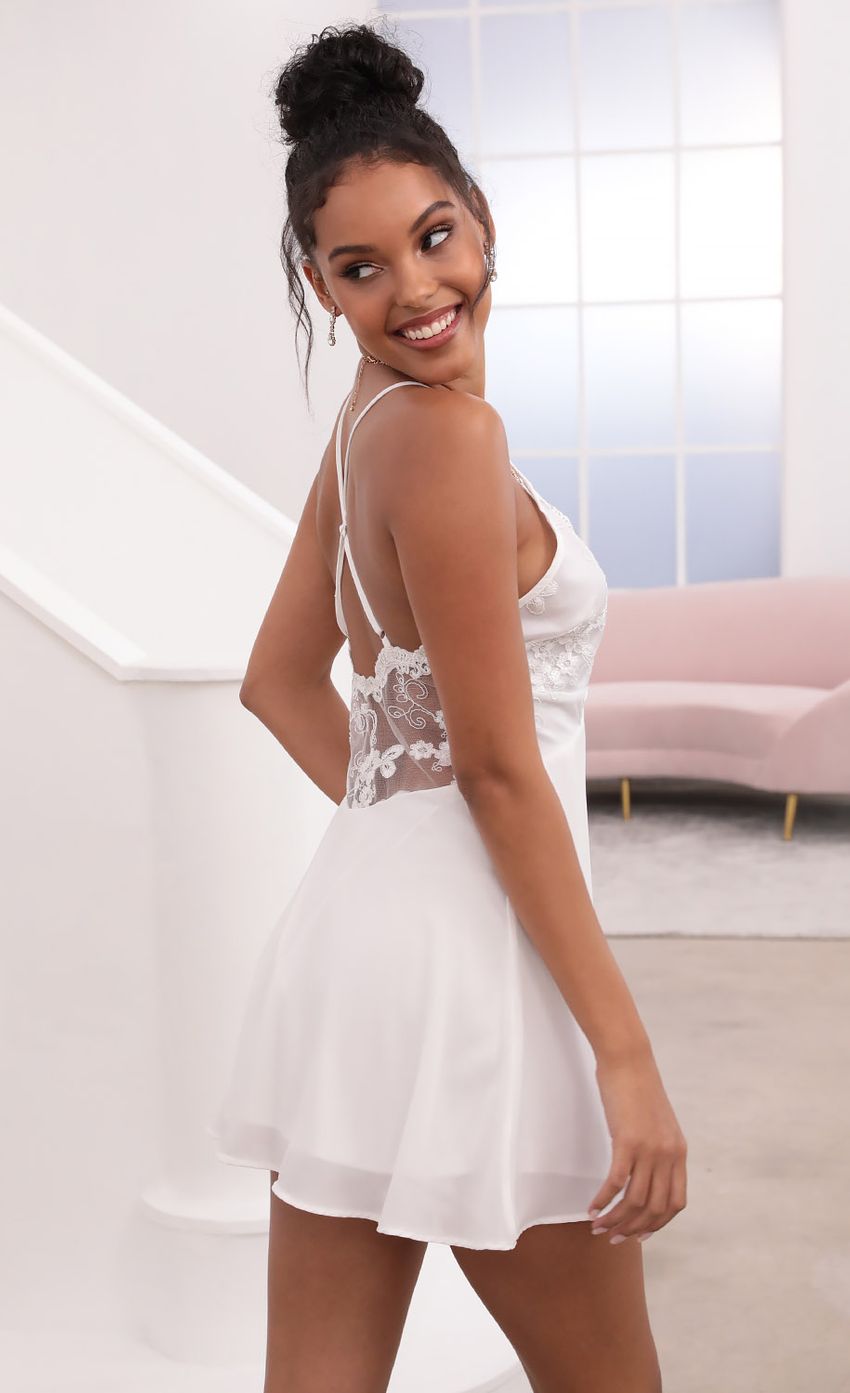 Floral Lace Dress in White