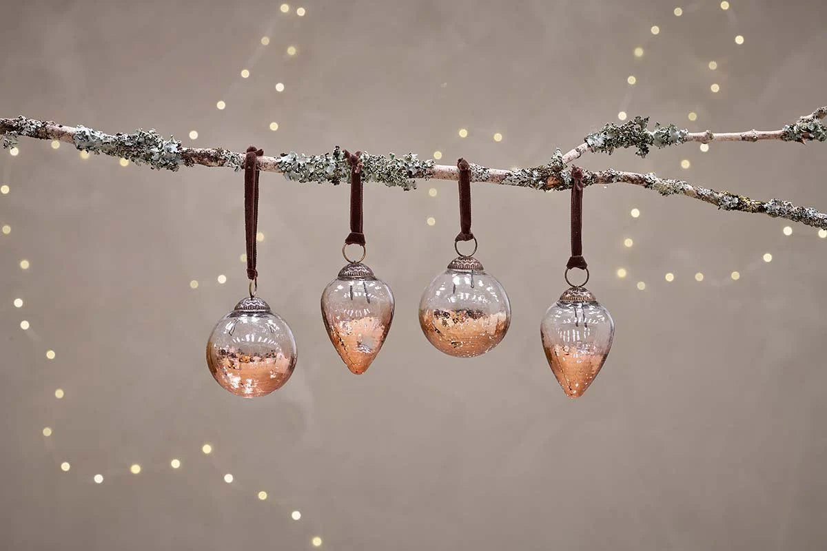 Nevasa Baubles - Clear & Antique Copper (Set of 4)