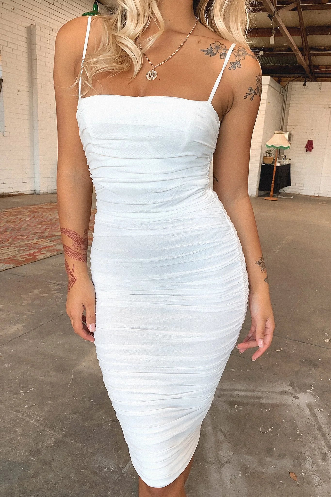 Zena Midi Dress - White