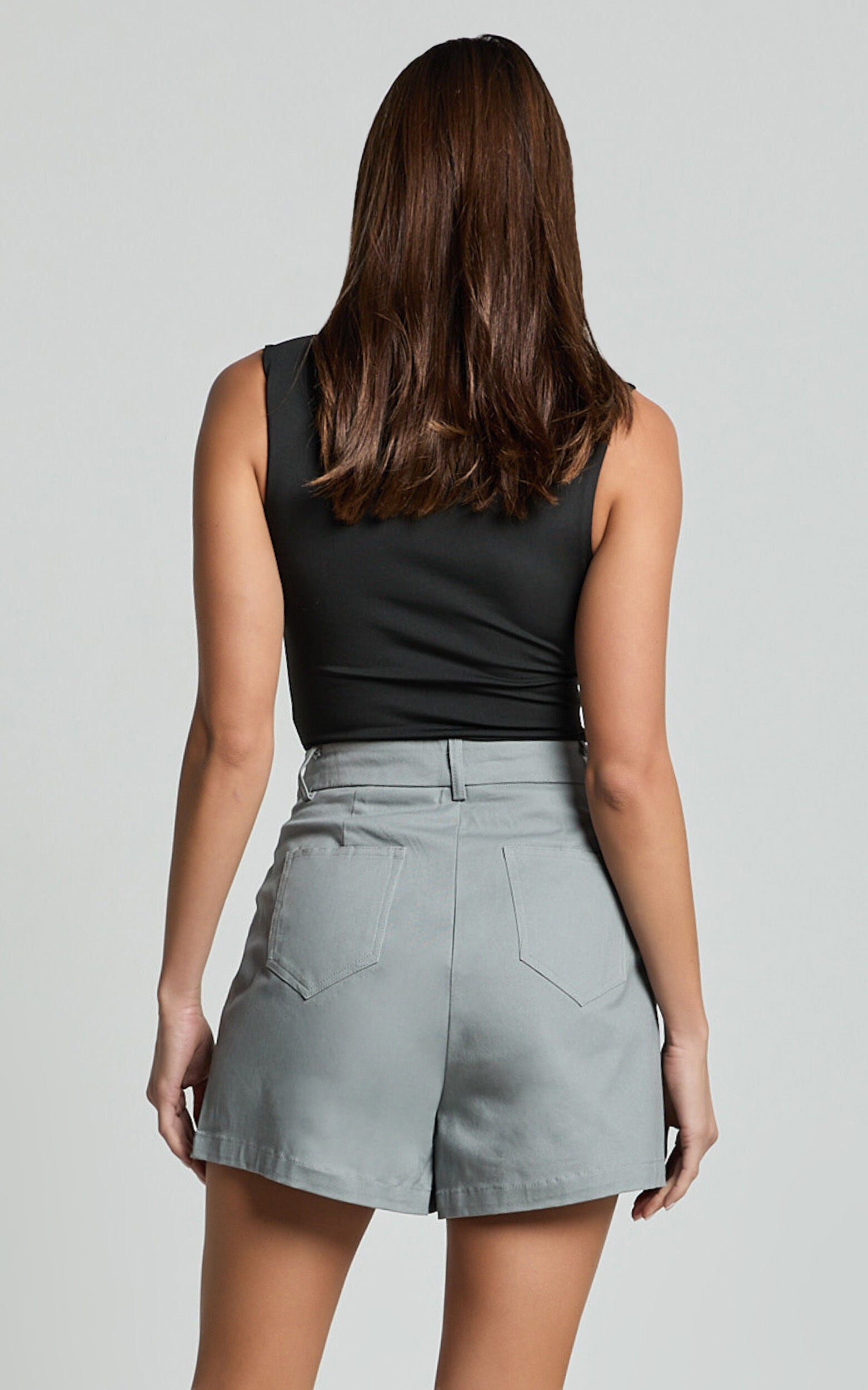 Gerry Skort - Twill Wrap Front Skort in Slate