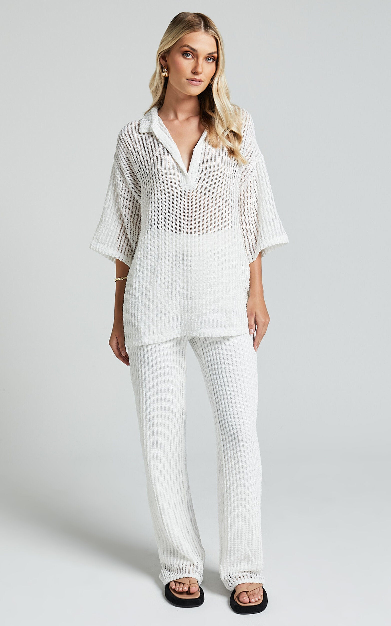 Rowland Pants - Wide Leg in White