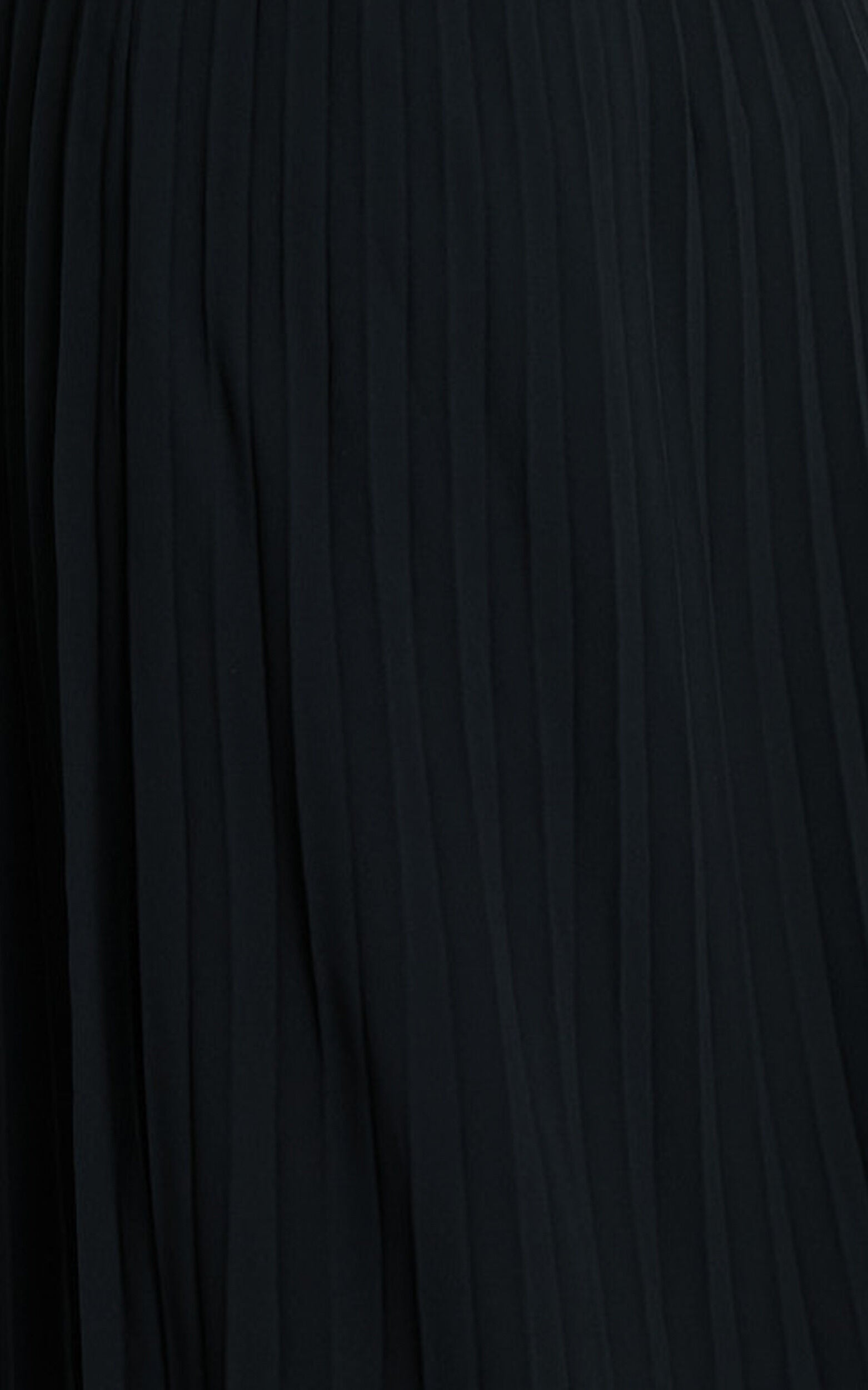 Jodie Midi Dress - Pleated Chiffon Ruched Bust Midi Dress in Black