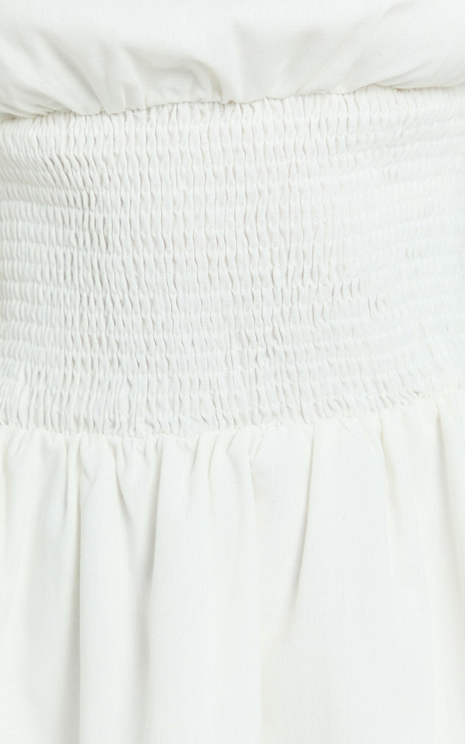 Fhelley Mini Dress - Shirred Waist Dress in White