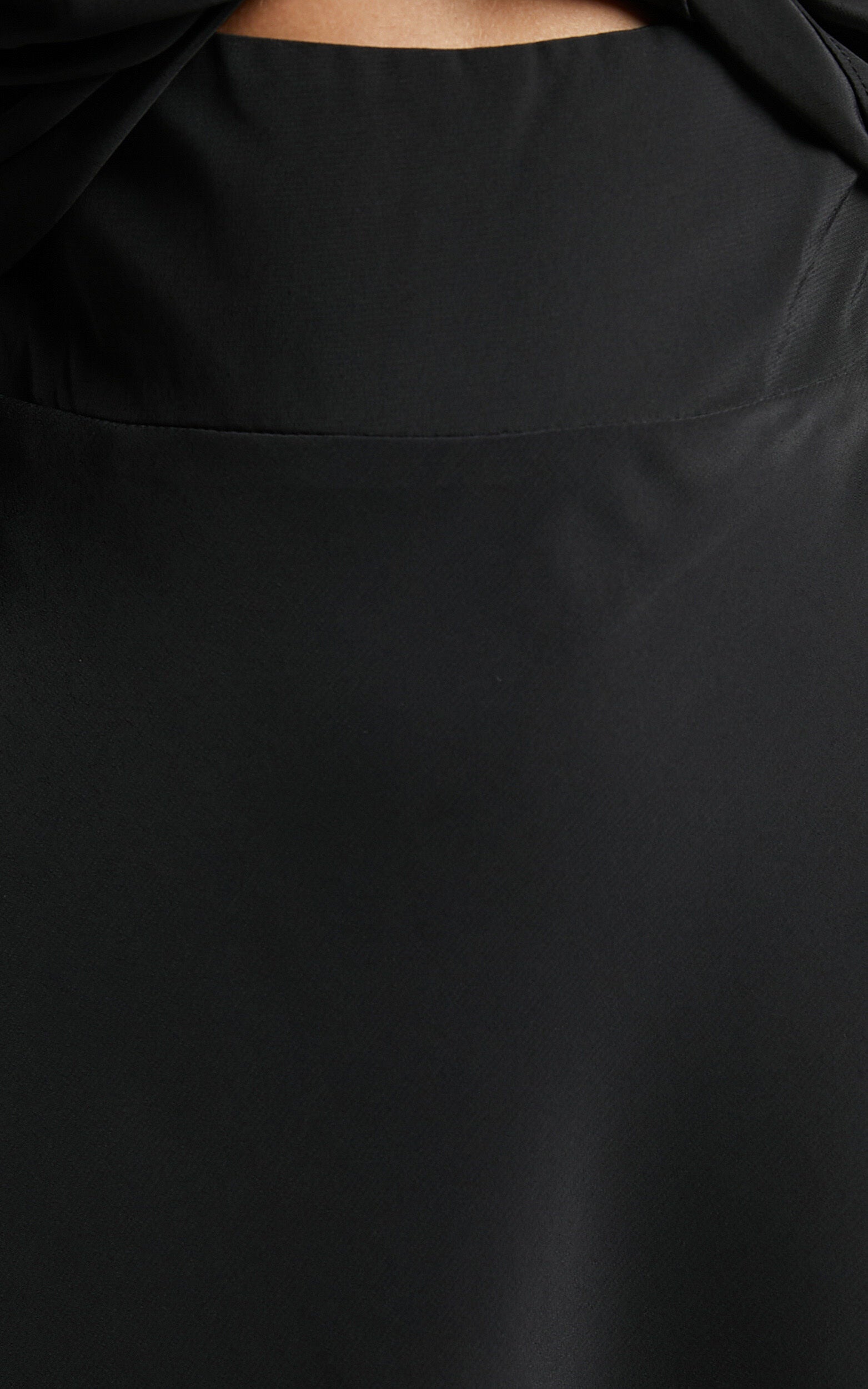 Pilar Mini Dress - Twist Front Long Sleeve Dress in Black