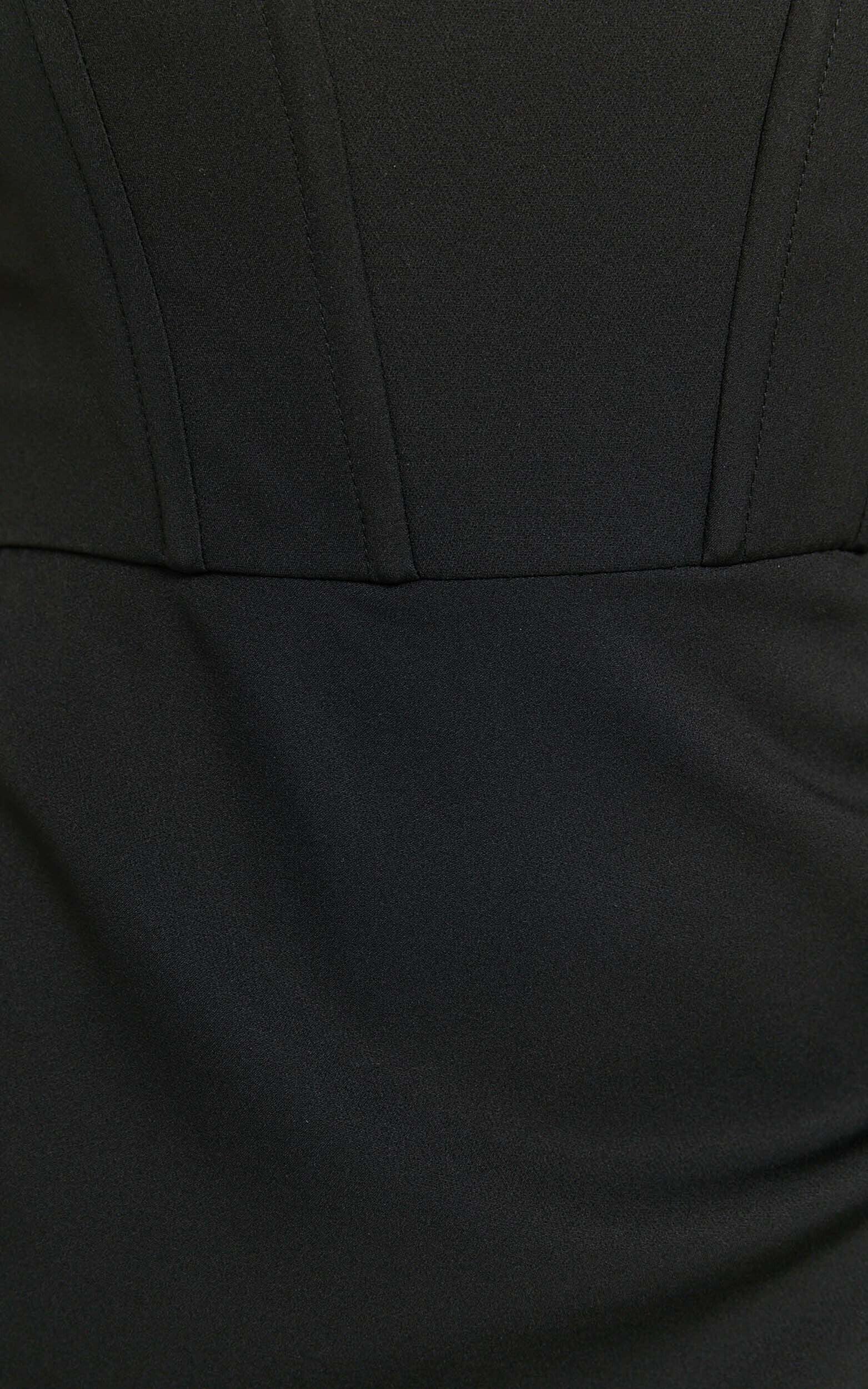 Bonne Mini Dress - Strapless Corset Side Split Dress in Black