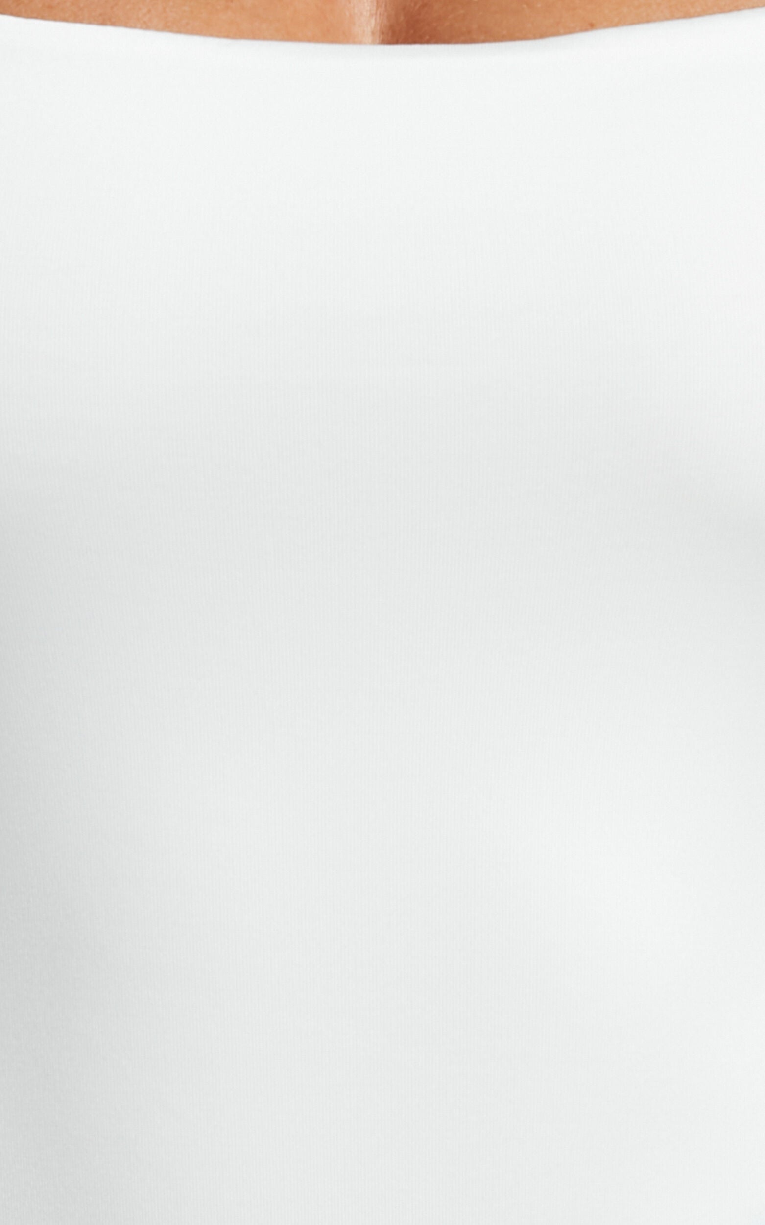 Nerine Bodysuit - Wide Strap Scoop Neck in White