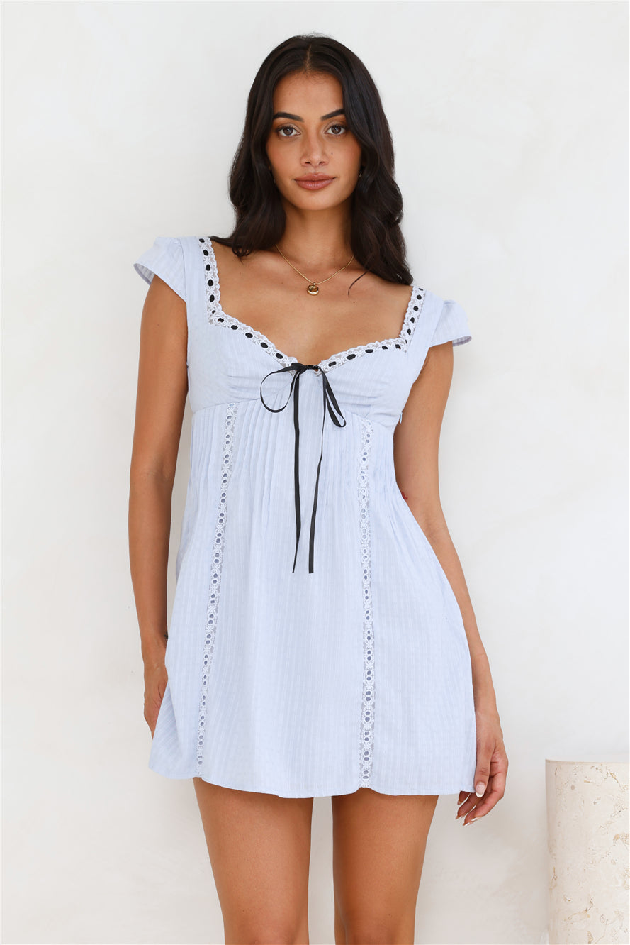 Oak Tree Mini Dress Blue