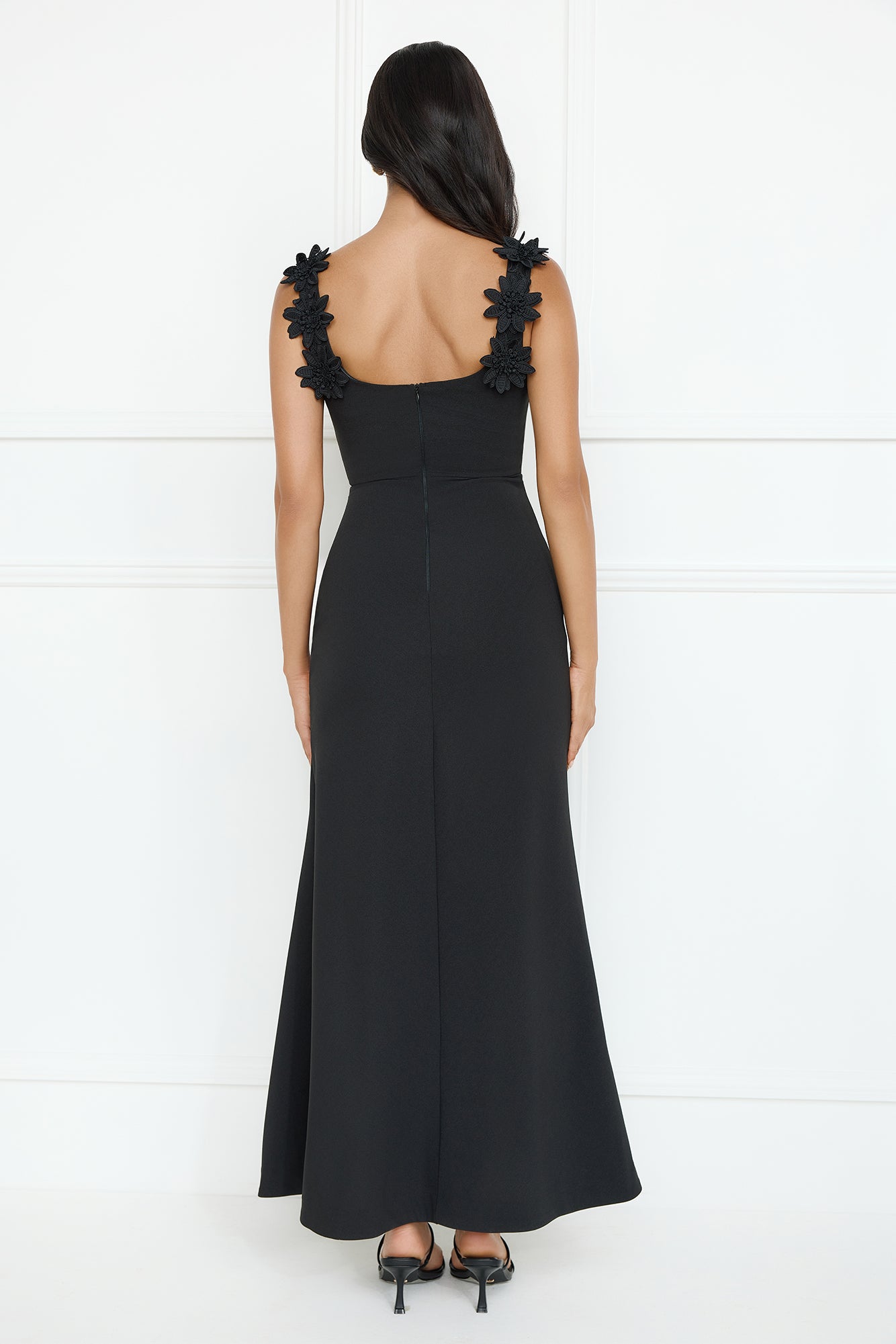 Moonlight Veil Maxi Dress Black