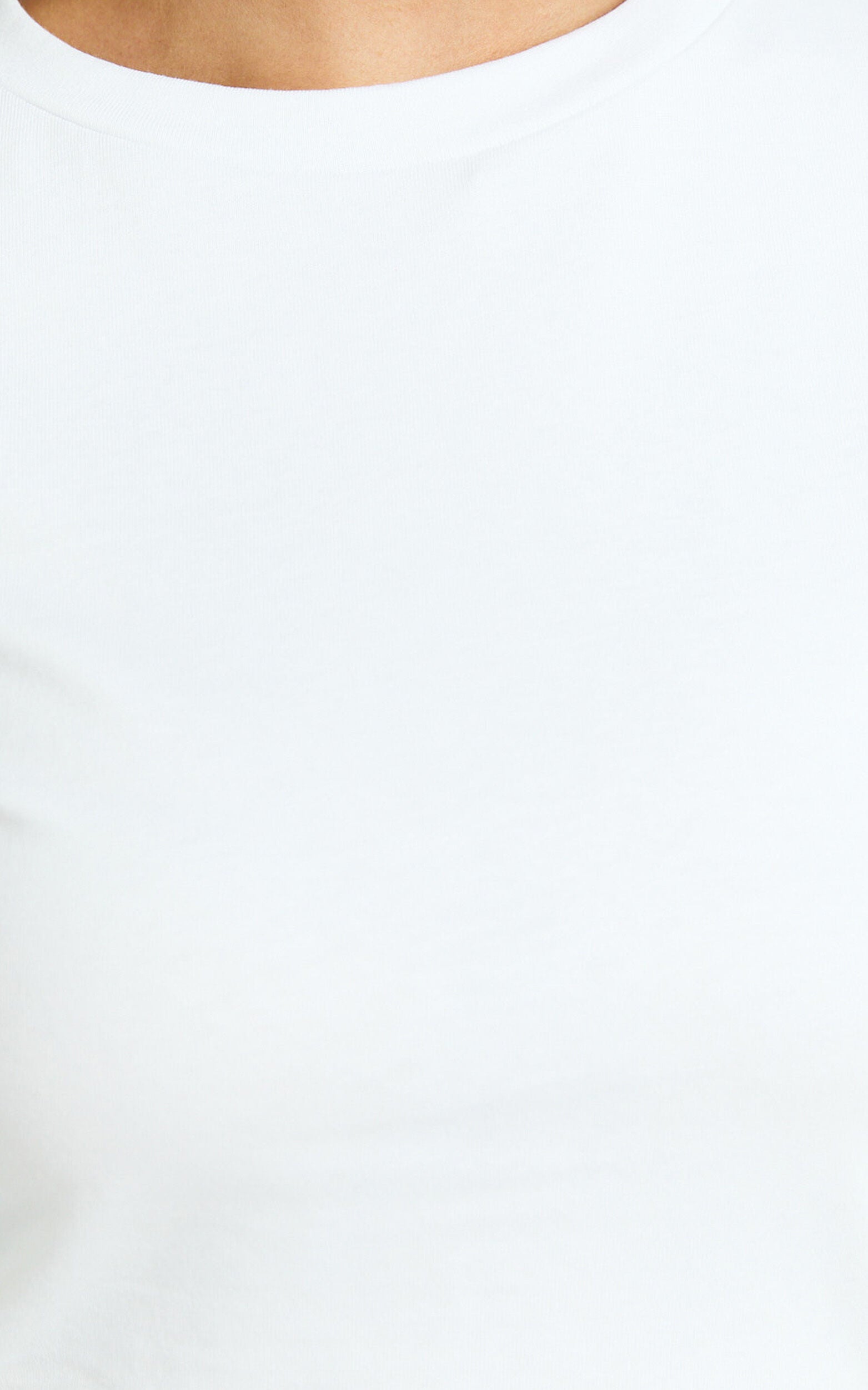 Georgina Top - Crew Neck Short Sleeve Baby Tee in White