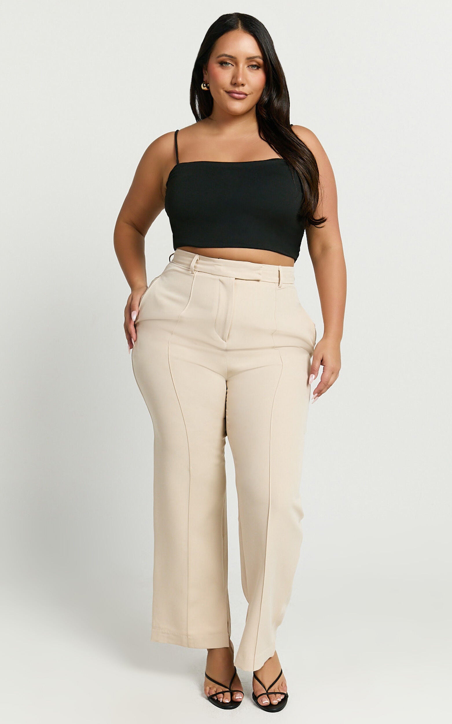 Modern Gal Top - Jersey Cami Crop Top in Black