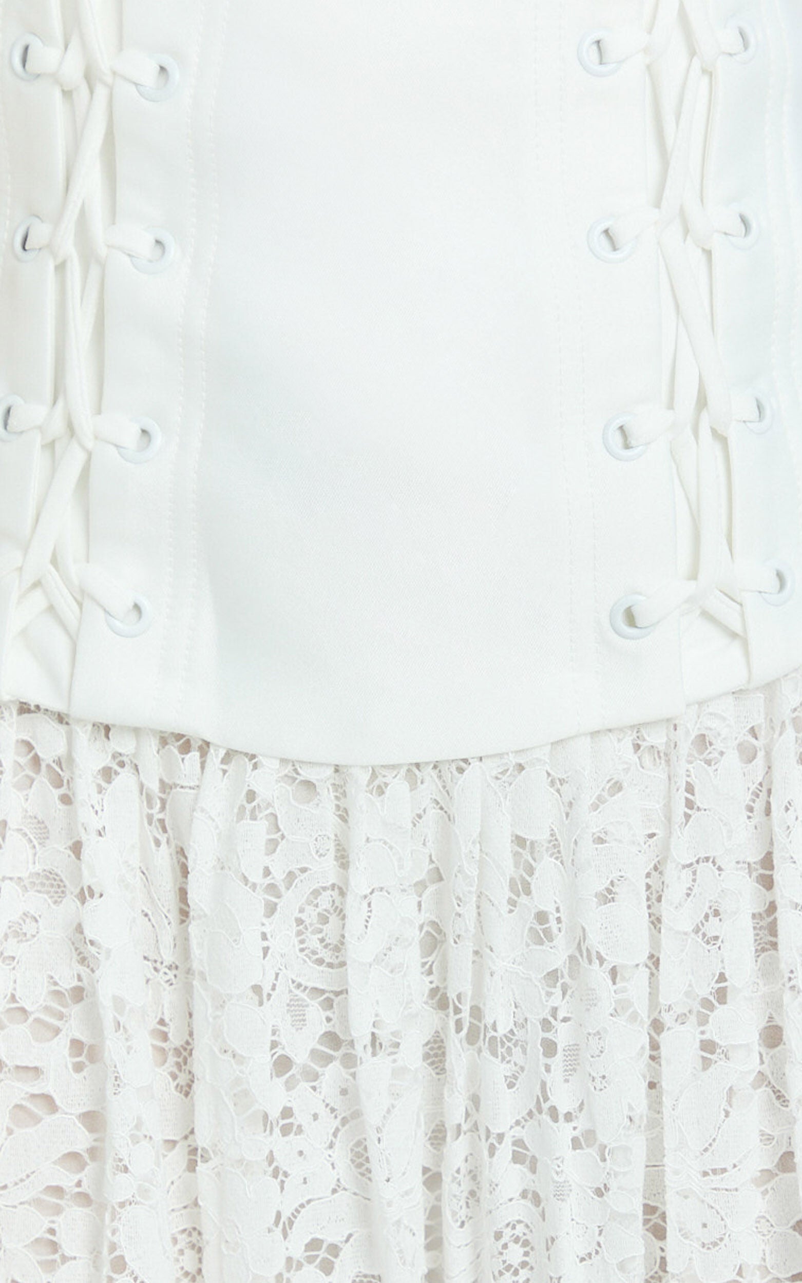 Emerie Mini Dress - Strapless Drop Waist Pleated Dress in Cream