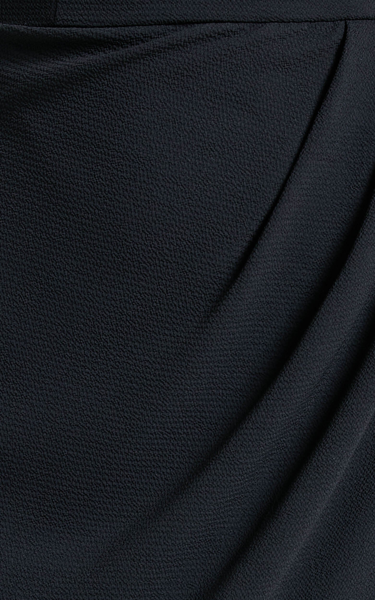 Lucky Day Midi Dress - V Neck Drape Dress in Black