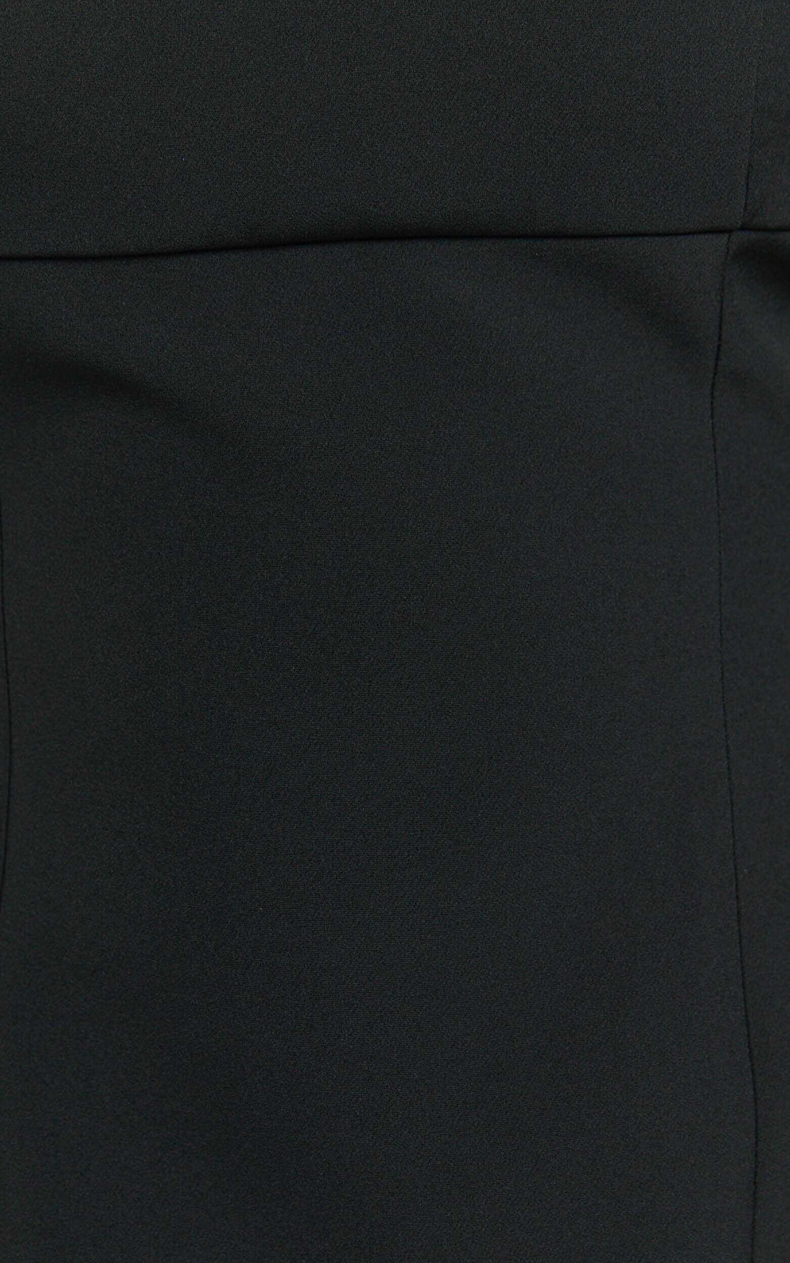 Hope Mini Dress - Strappy Back Straight Neck Fitted Dress in Black