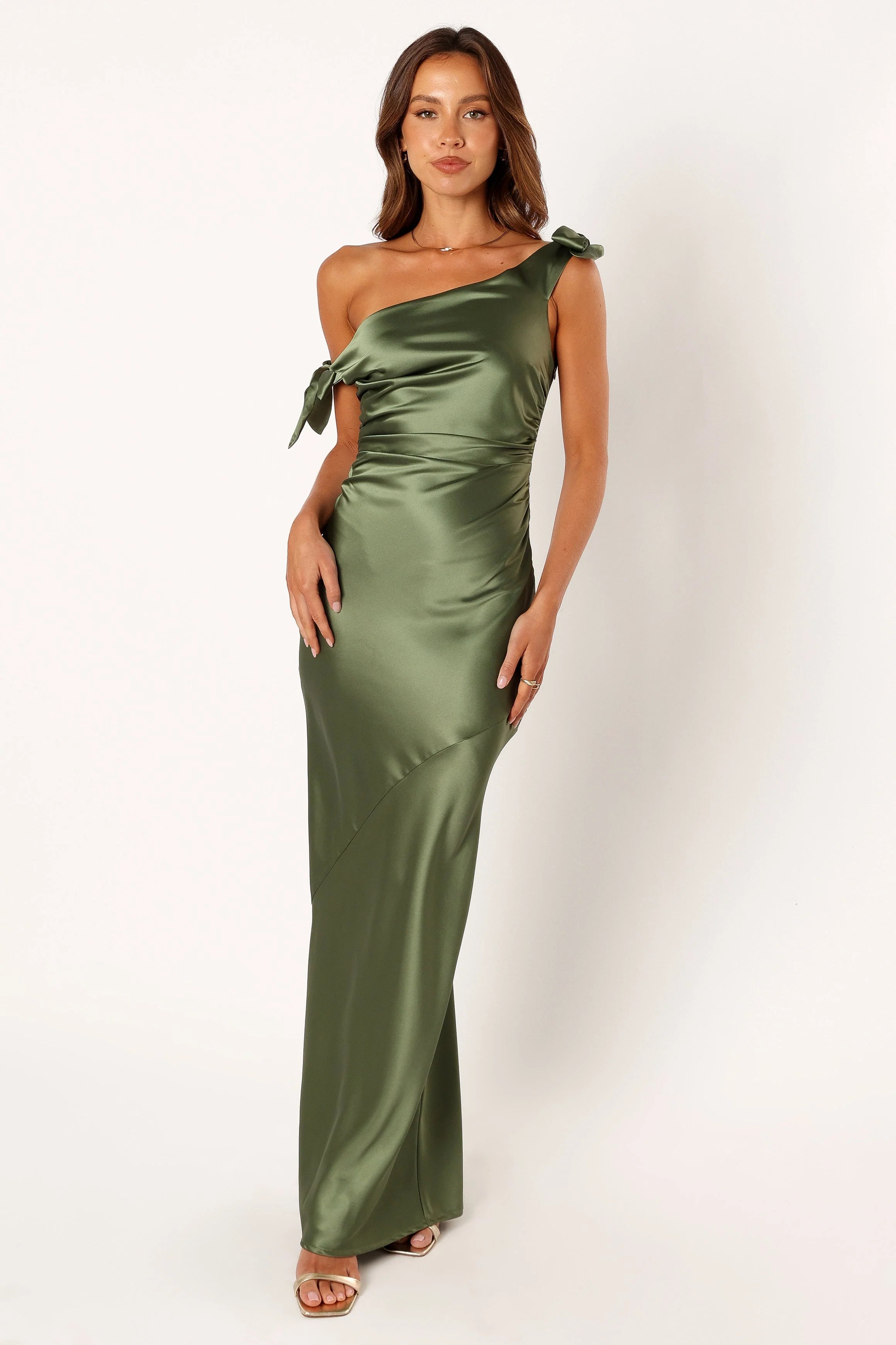 Selma Off Shoulder Maxi Dress - Olive