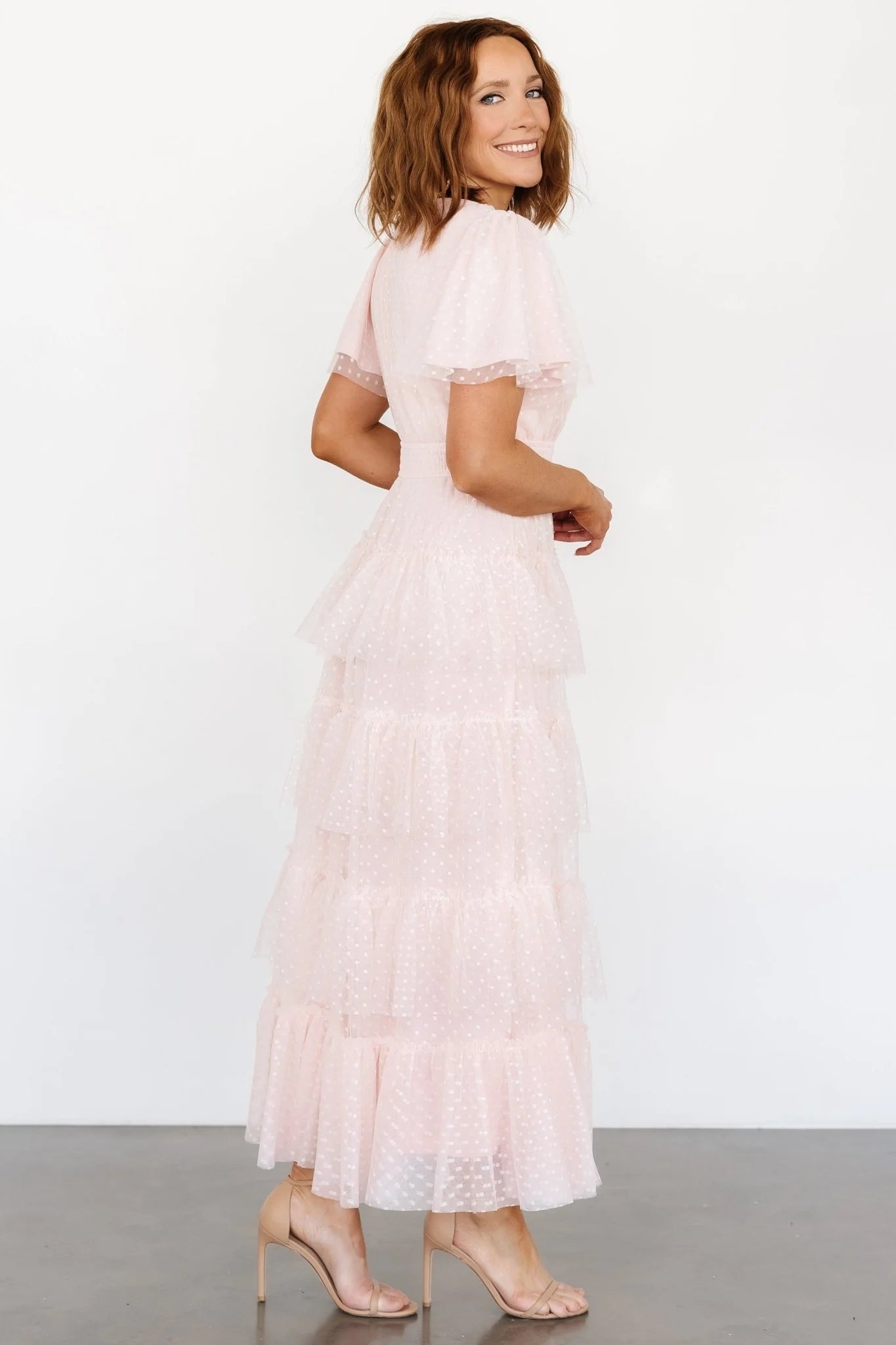 Laia Tiered Maxi Dress | Pale Blush