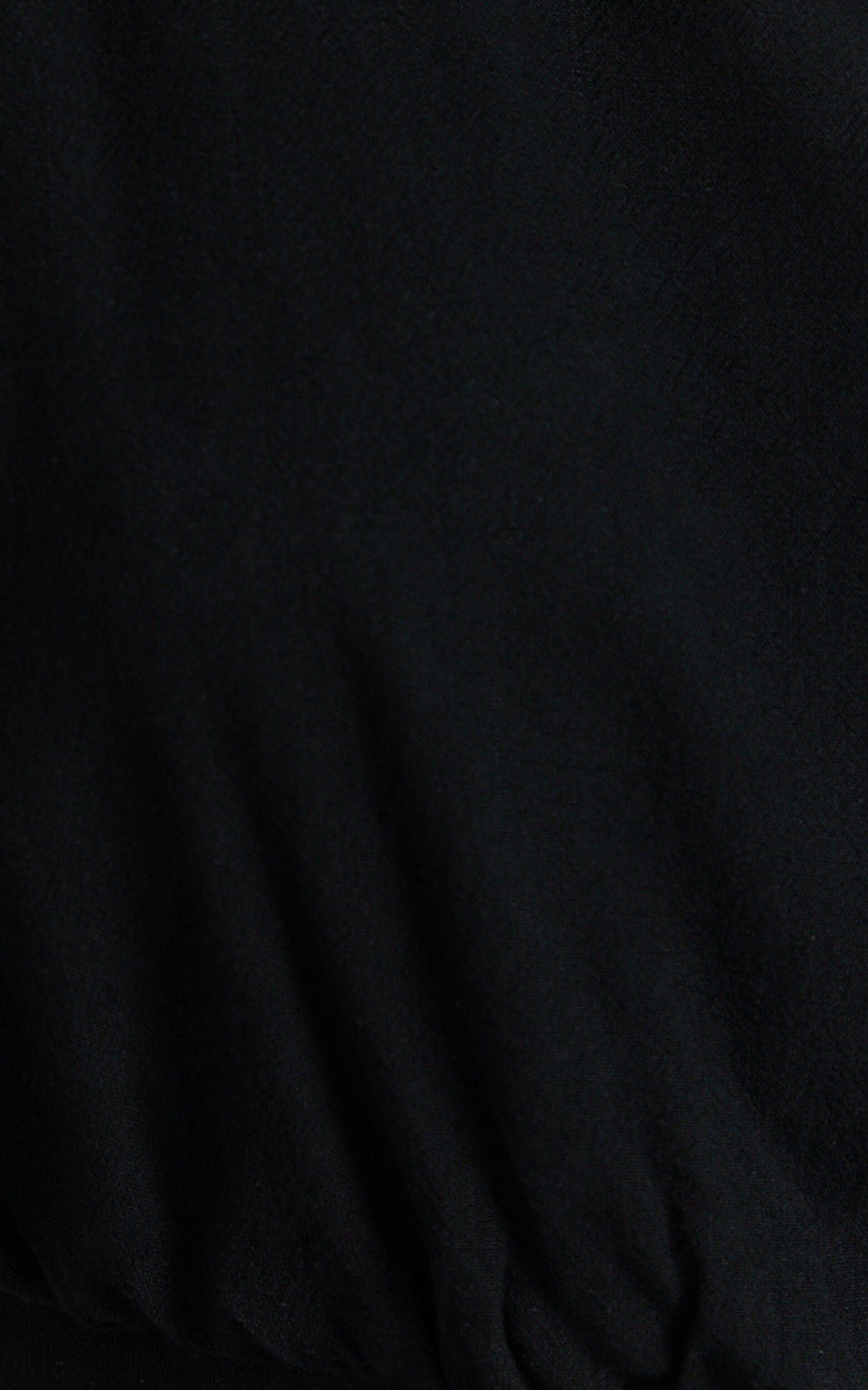 Nellie Mini Linen Dress - Linen One Shoulder Mini Dress in Black