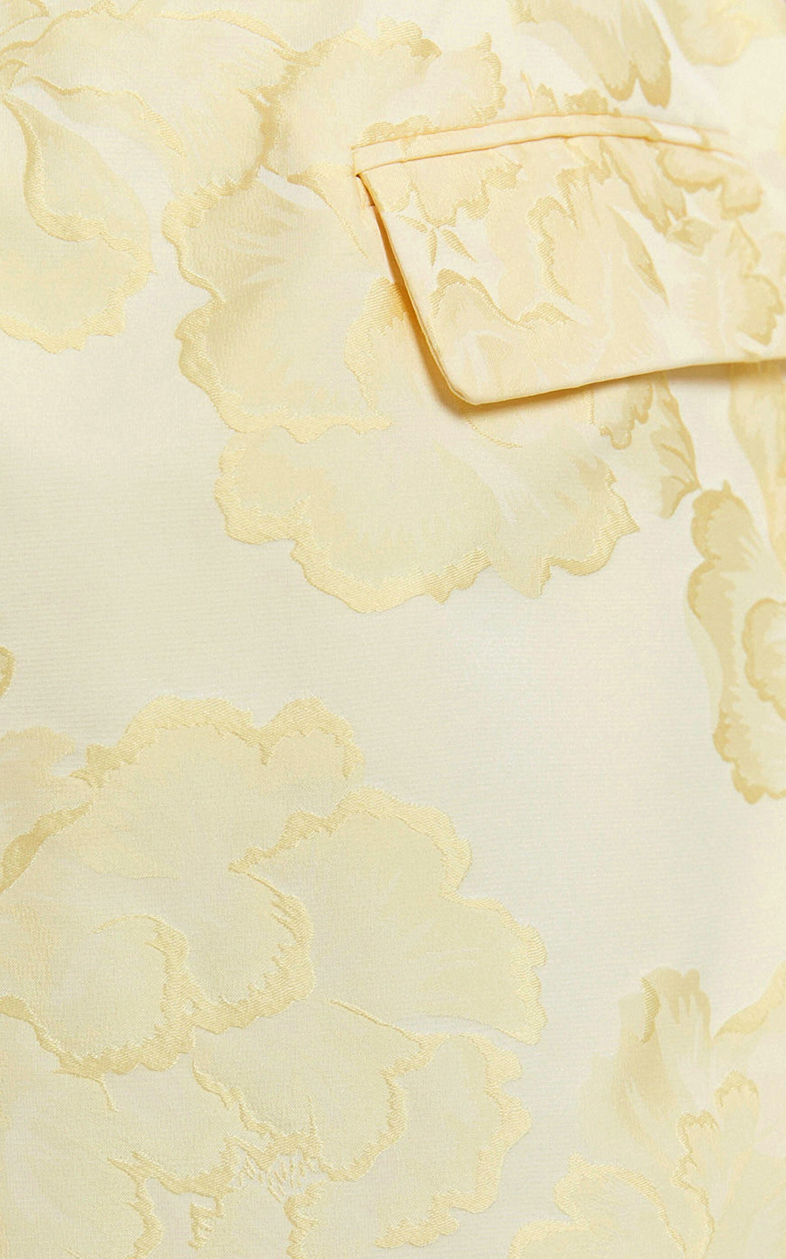 Kyra Mini Dress - Square Neck Open Back Jacquard Mini Dress in Lemon