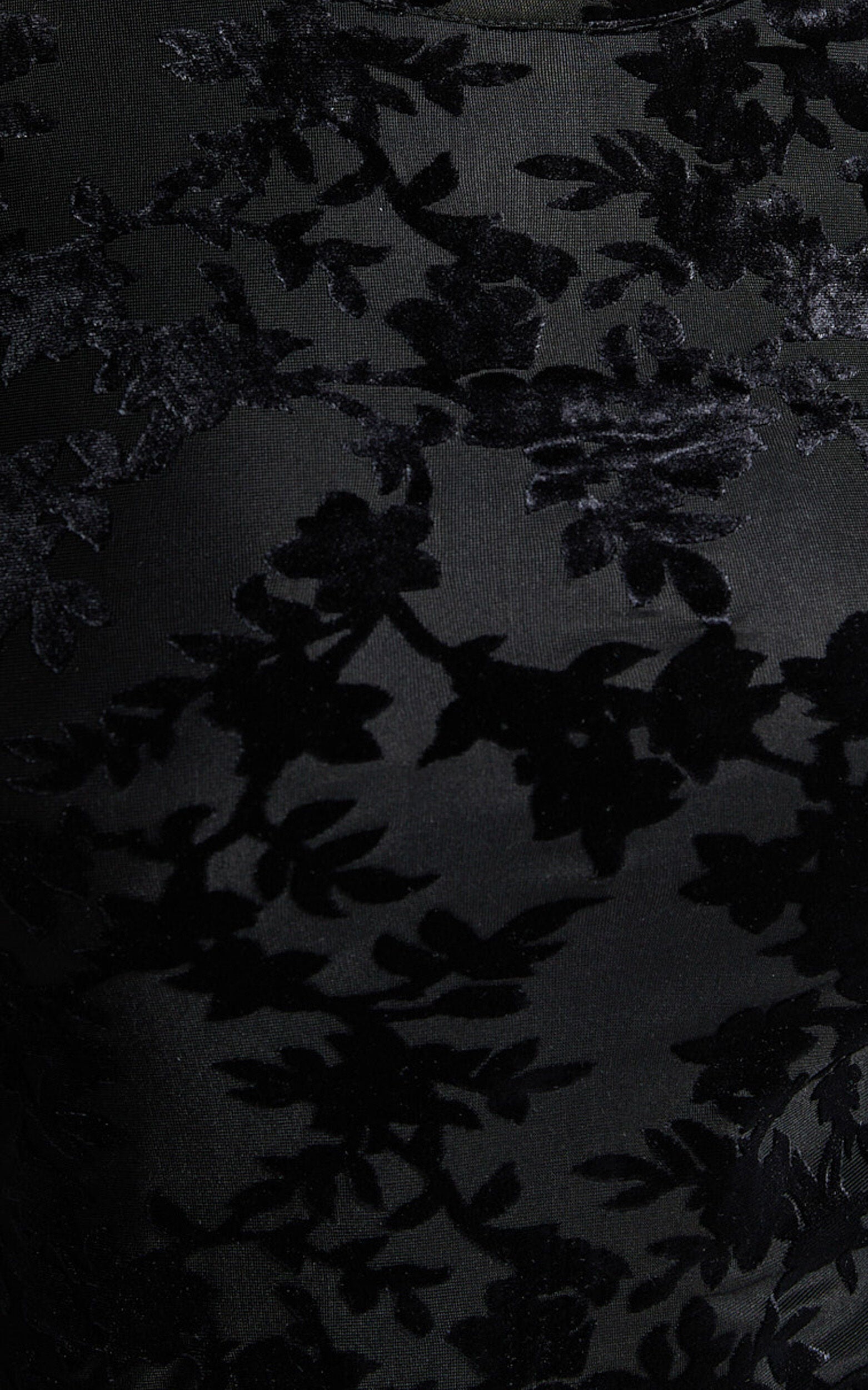 Paula Mini Dress - Burnout Flounce Sleeve Bodycon Dress in Black