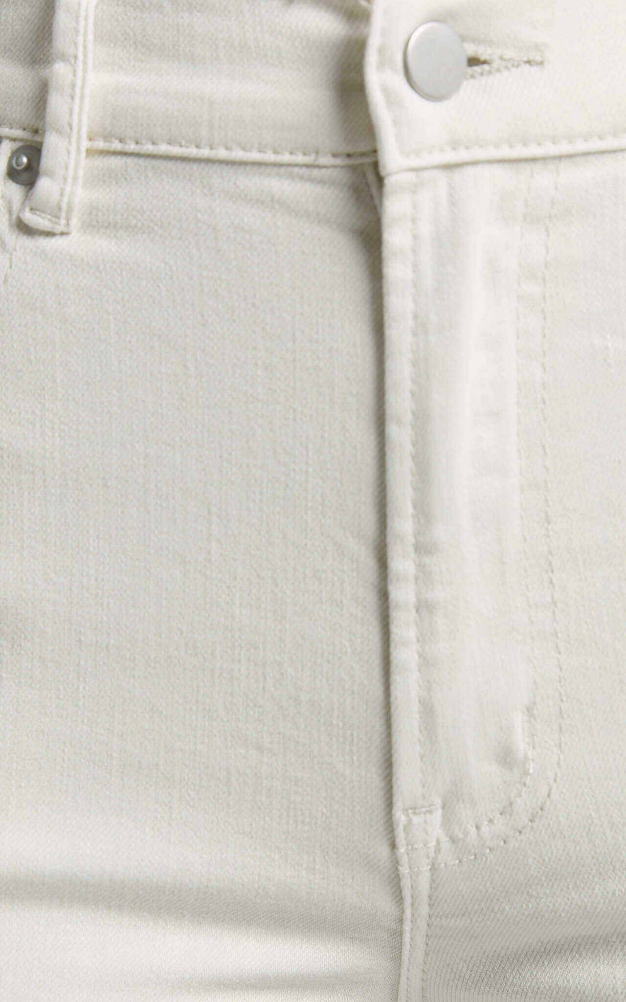 Elizena Jeans - Mid Rise Step Hem Cropped Denim Jeans in Ecru