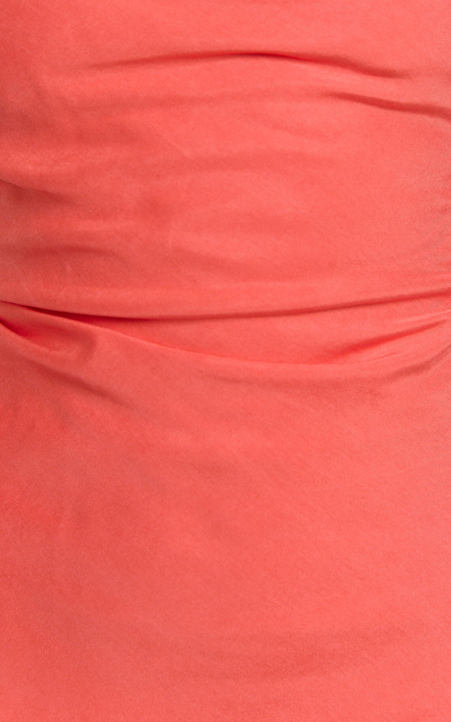 Evangeline Midi Dress - Square Neck Cross Back Bias Dress in Coral