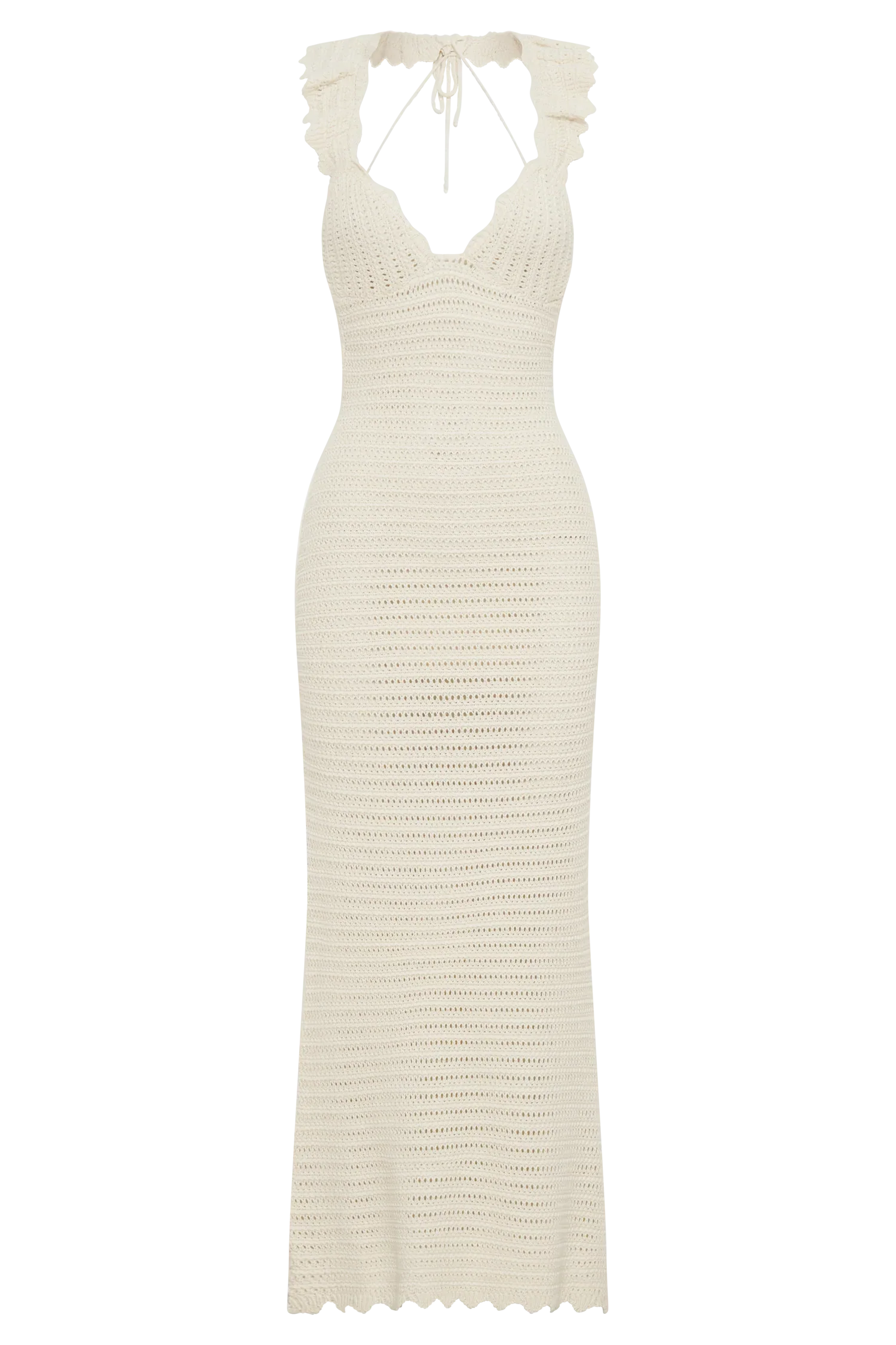 Perpetua Knit Contrast Maxi Dress - Cream