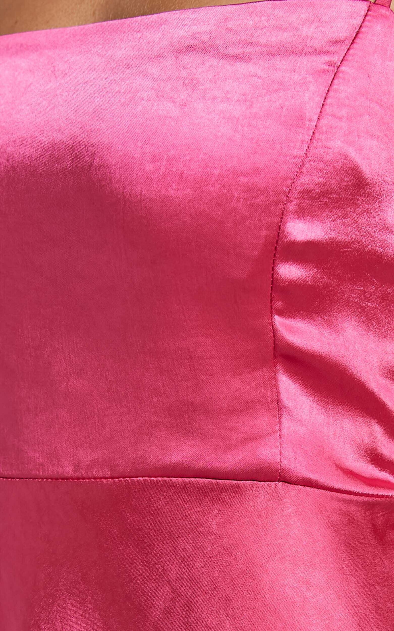 Eirik Mini Dress - Strapless Asymmetrical Fit & Flare Dress in Pink