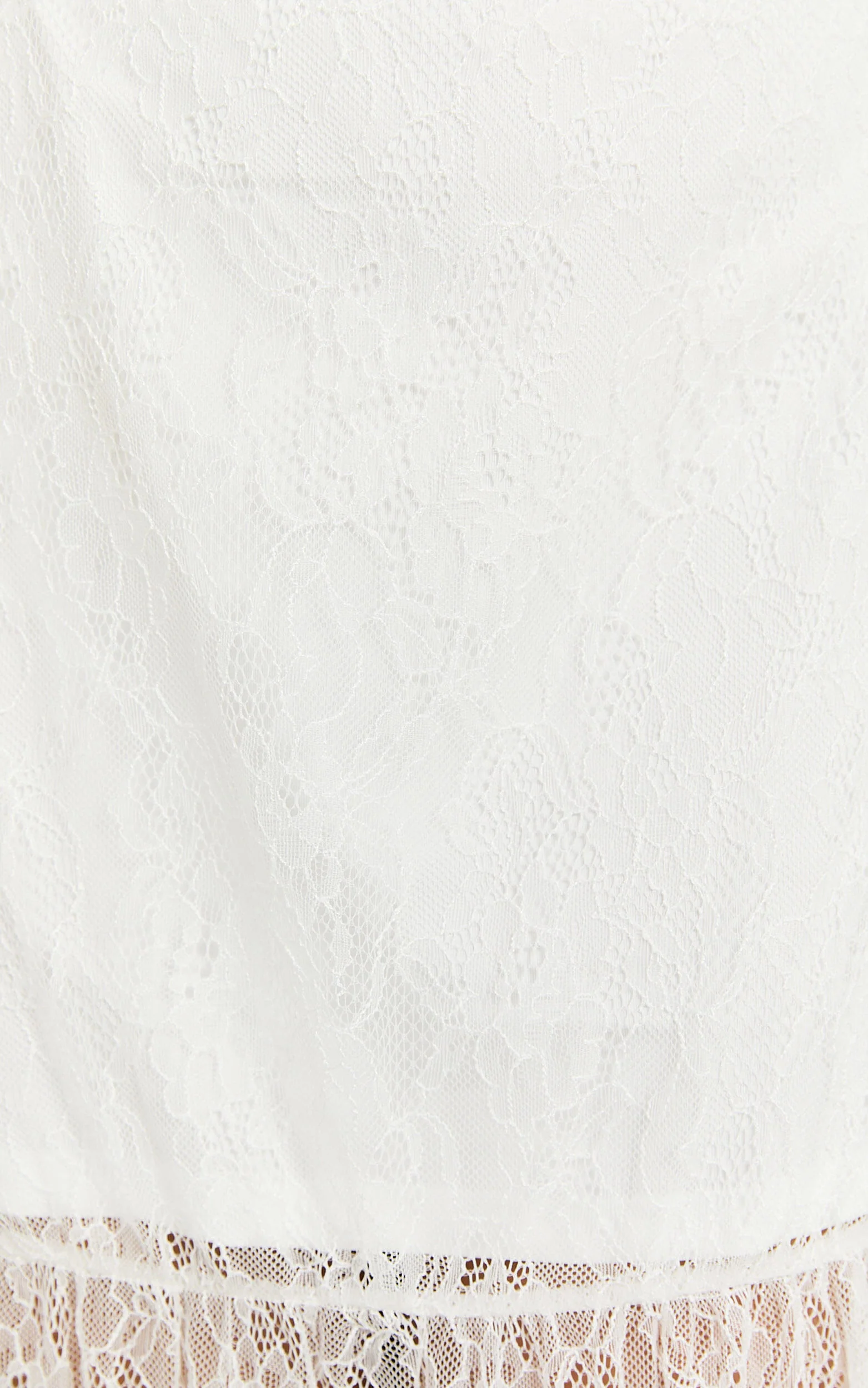 Emilia Maxi Skirt - Lace Gathered Panel Maxi Skirt in White