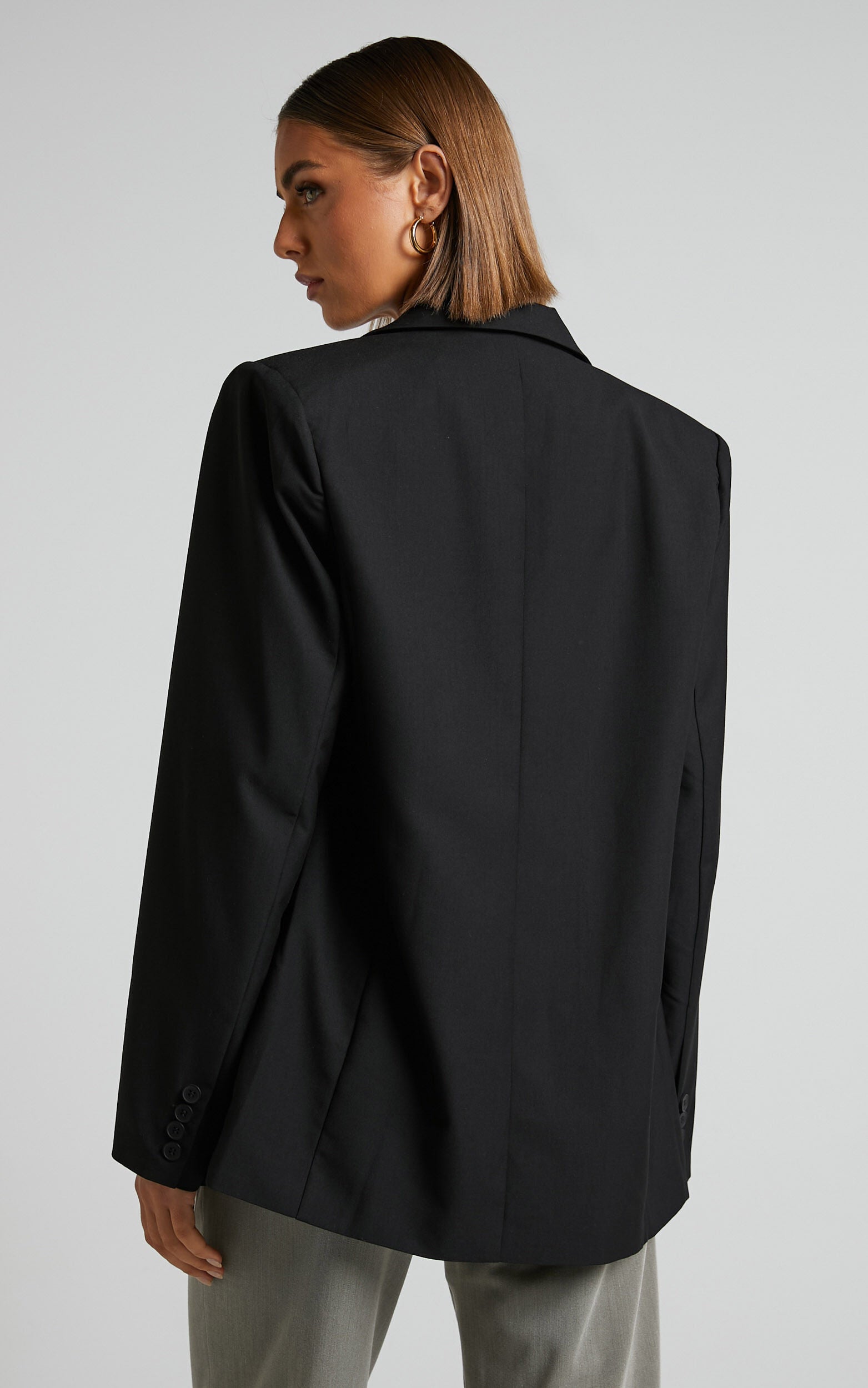 Izara Blazer - Oversized Boyfriend Fit Blazer in Black