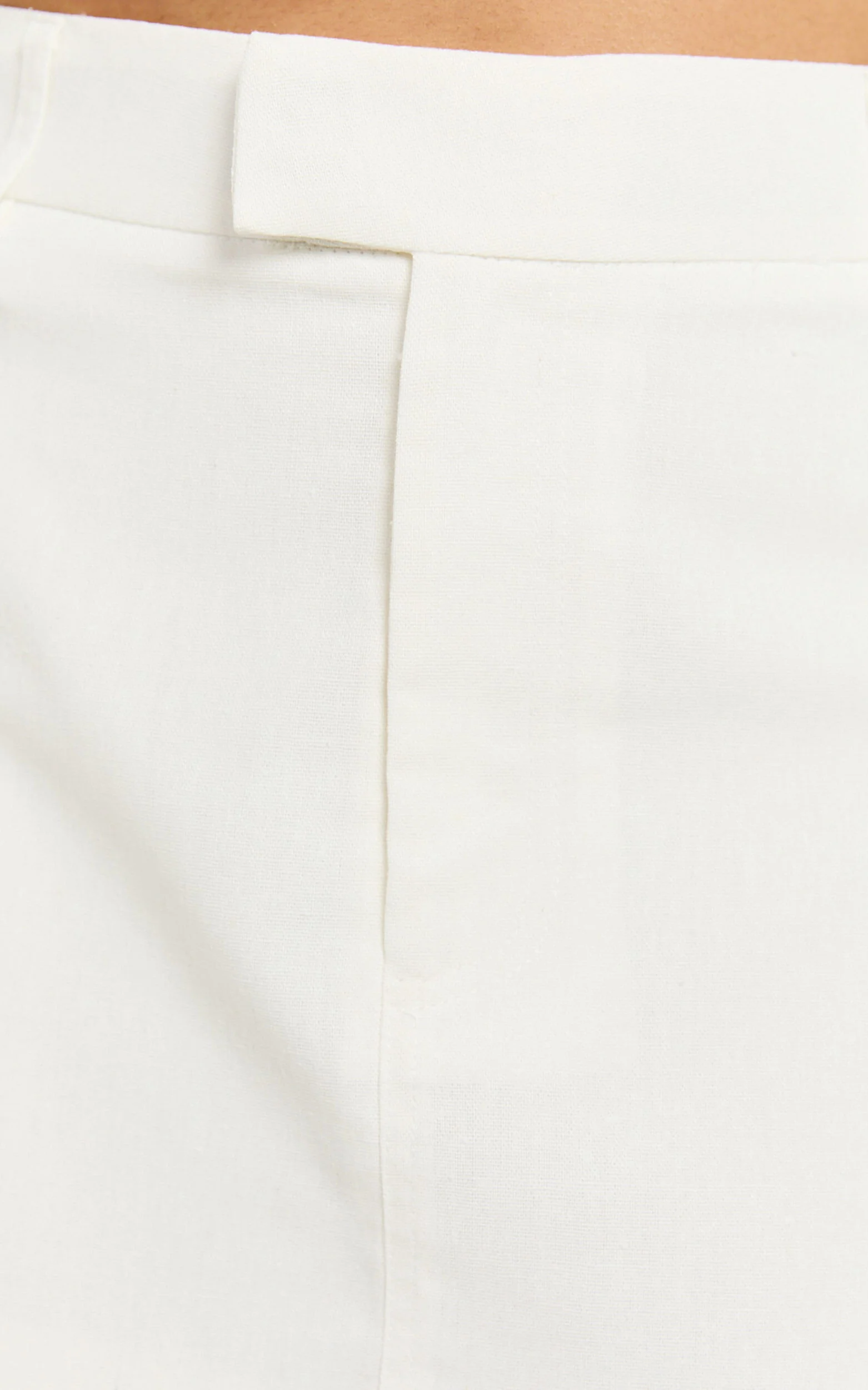 Farrow Mini Skirt - Tailored Linen Skirt in White