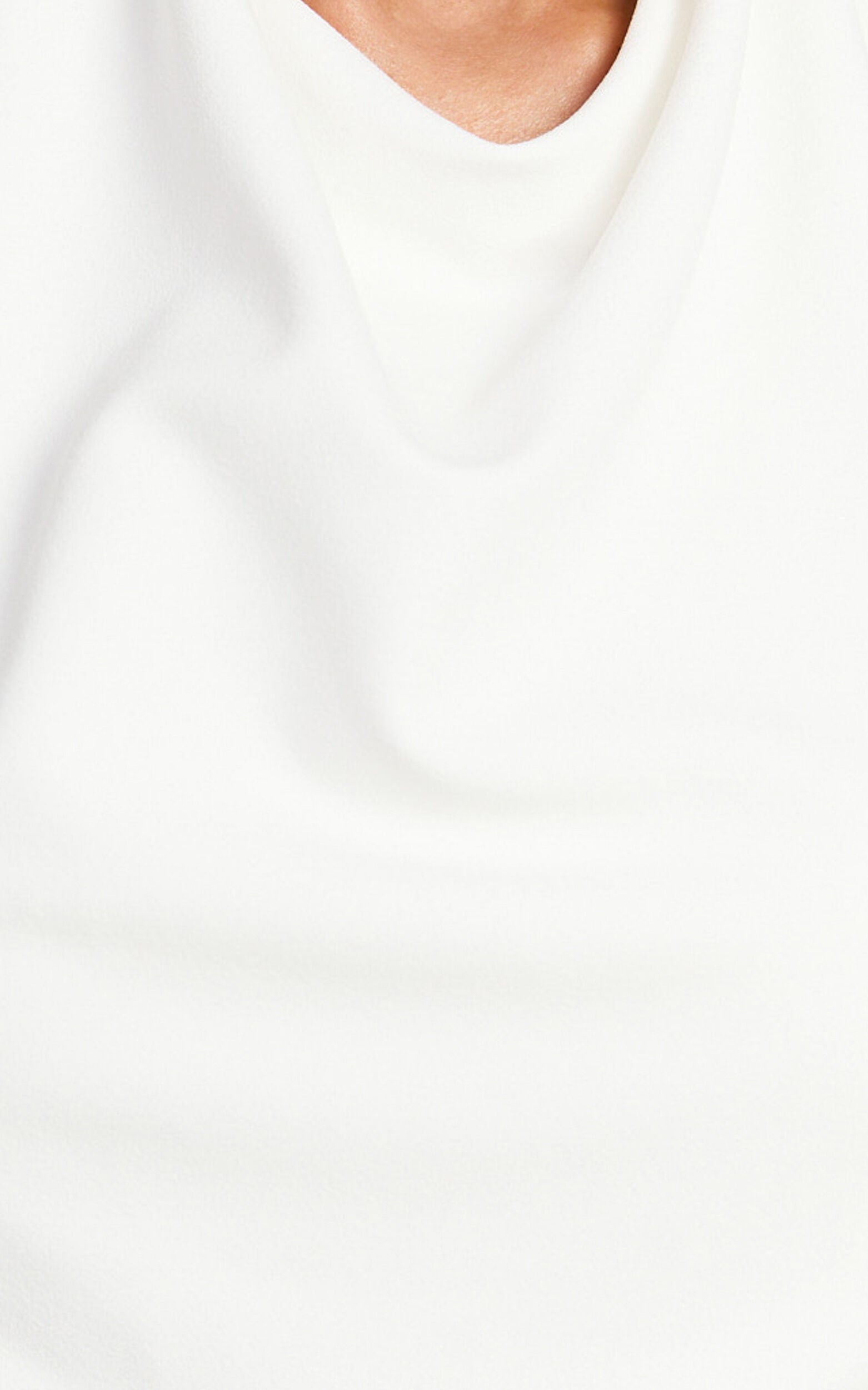 Evaline Mini Dress - Halter Cowl Neck Low Back Dress in Ivory