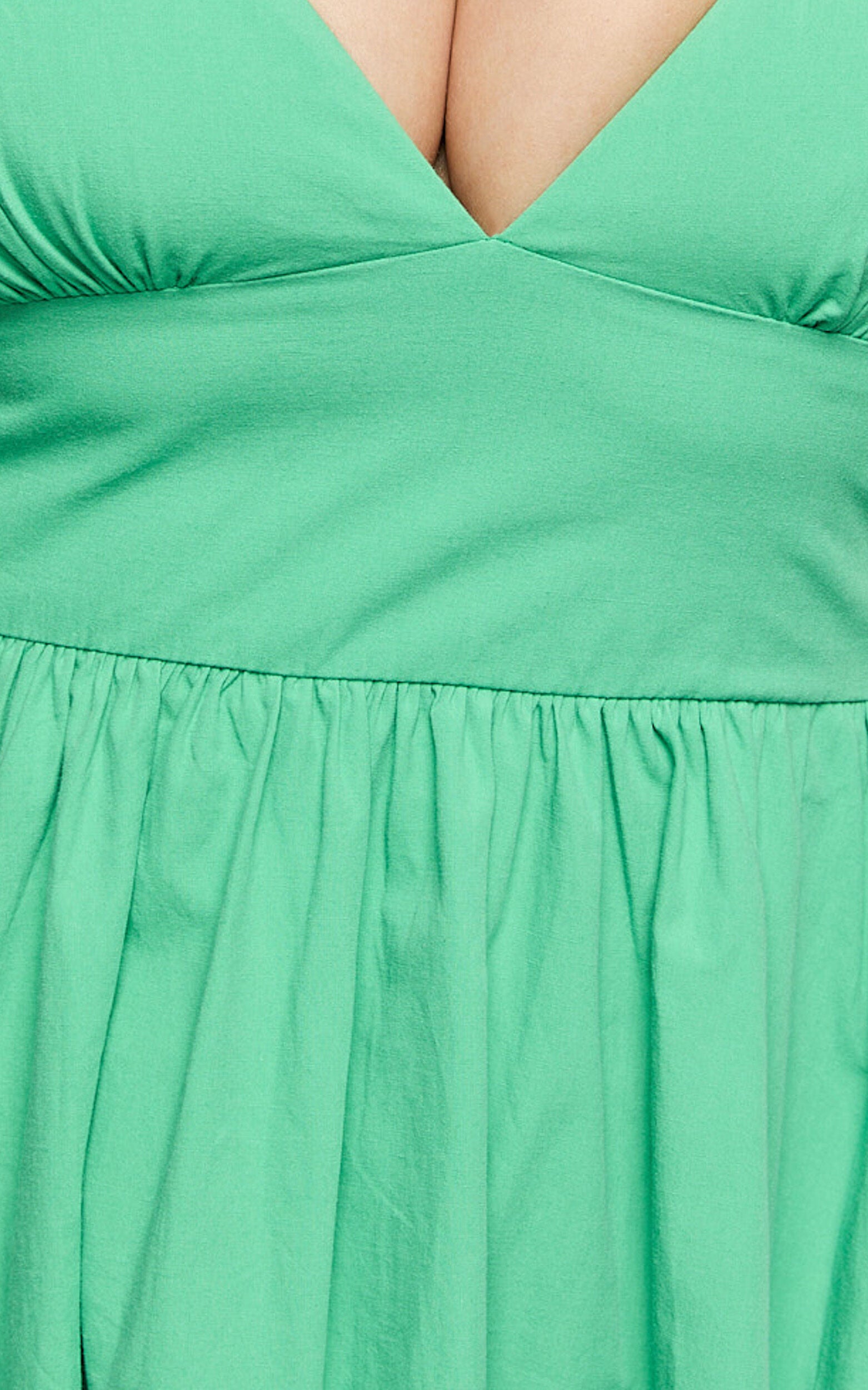 Haydie Maxi Dress - V Neck Thigh Split Dress in Green