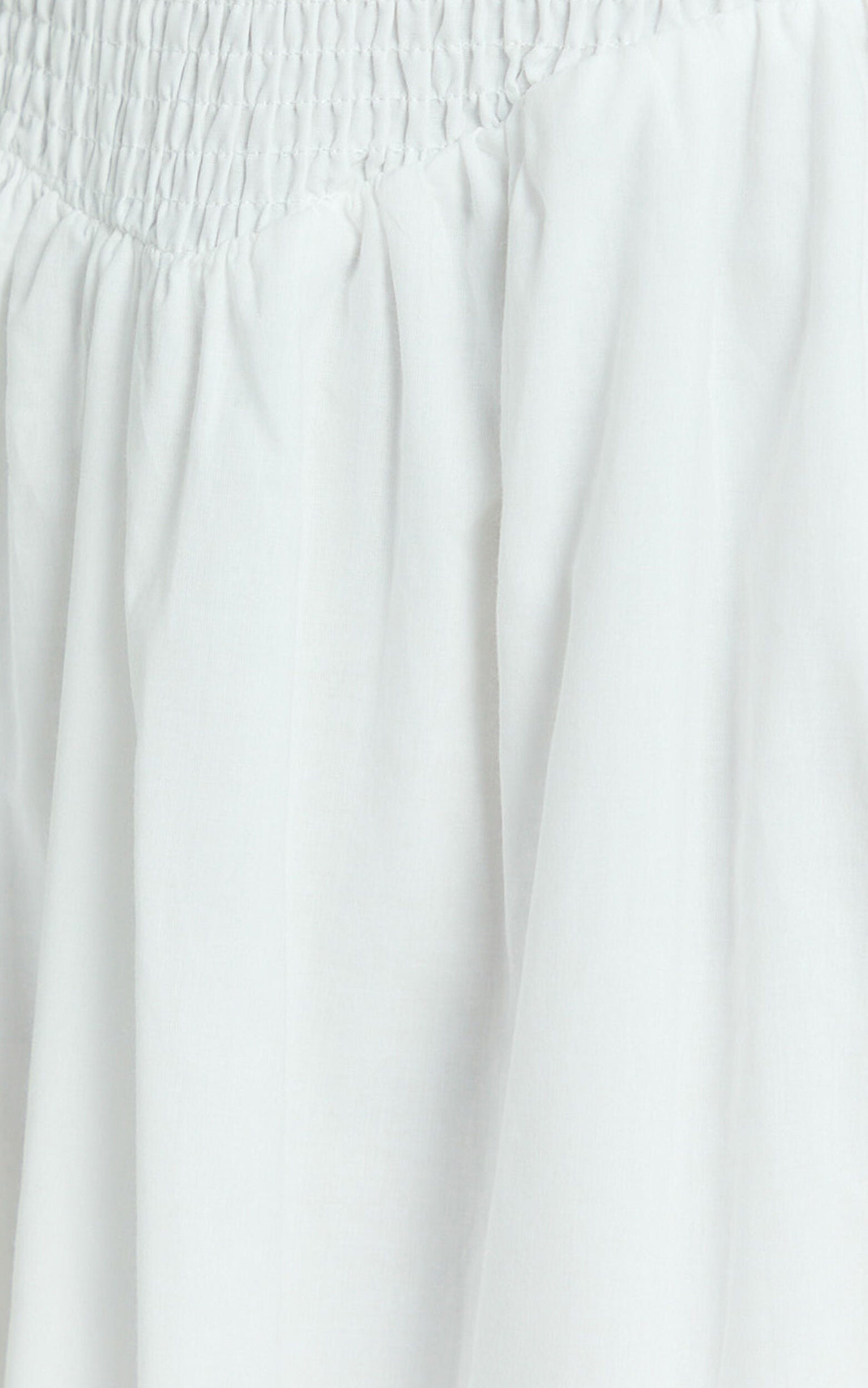 Rammy Maxi Dress - Sleeveless Shirred Dress in White