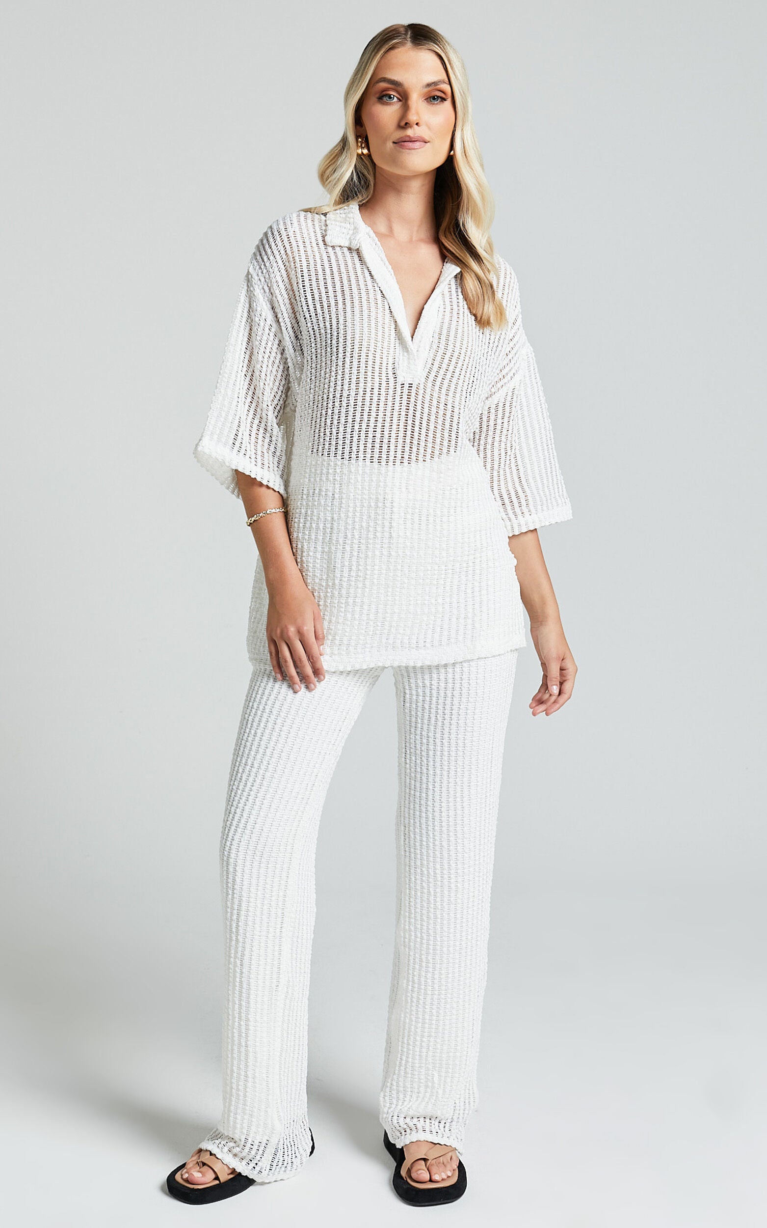 Rowland Pants - Wide Leg in White
