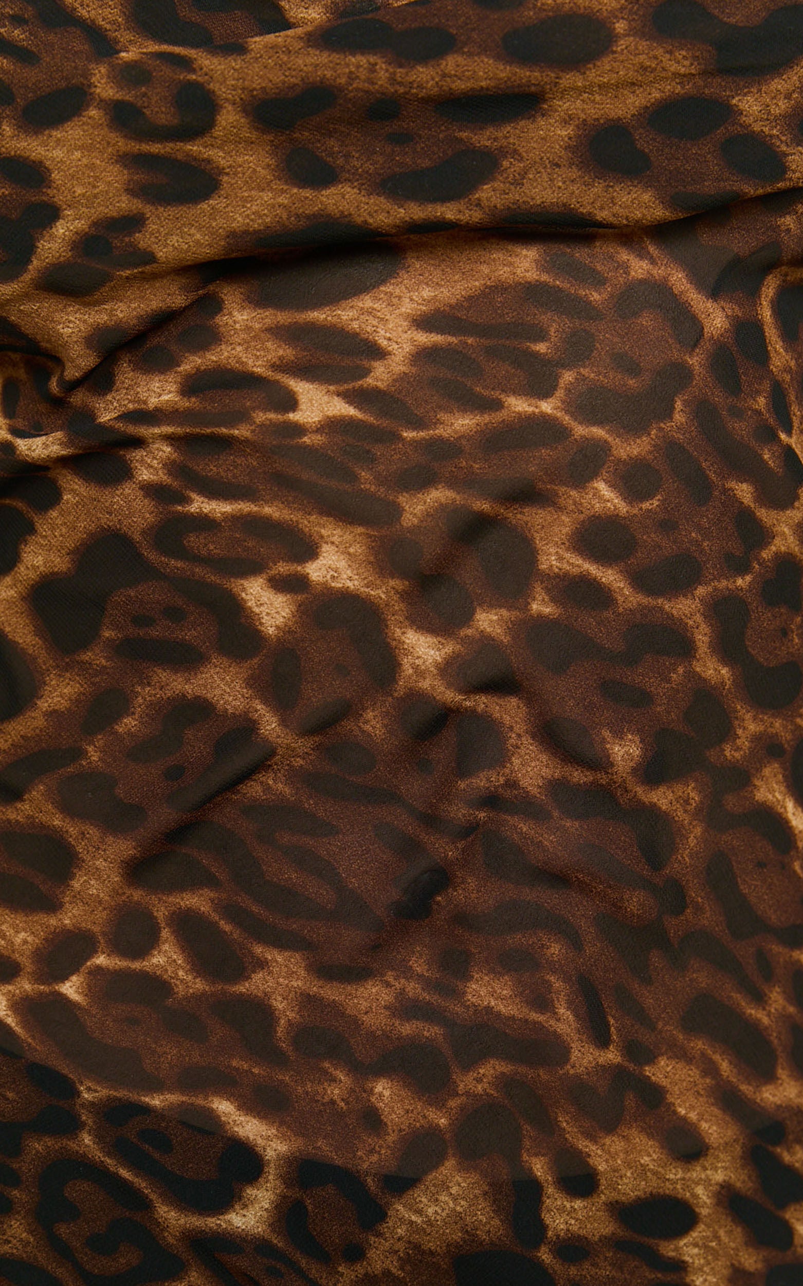 Hilary Mini Dress - Sheer Cowl Neck Slip Dress in Leopard