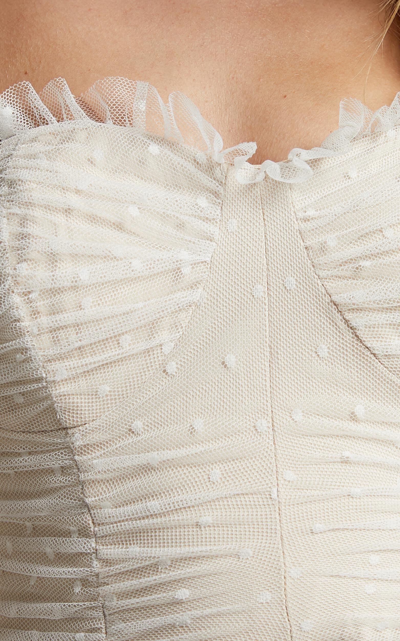 Out Of Patience Bodysuit - Mesh Spot Bodysuit in White