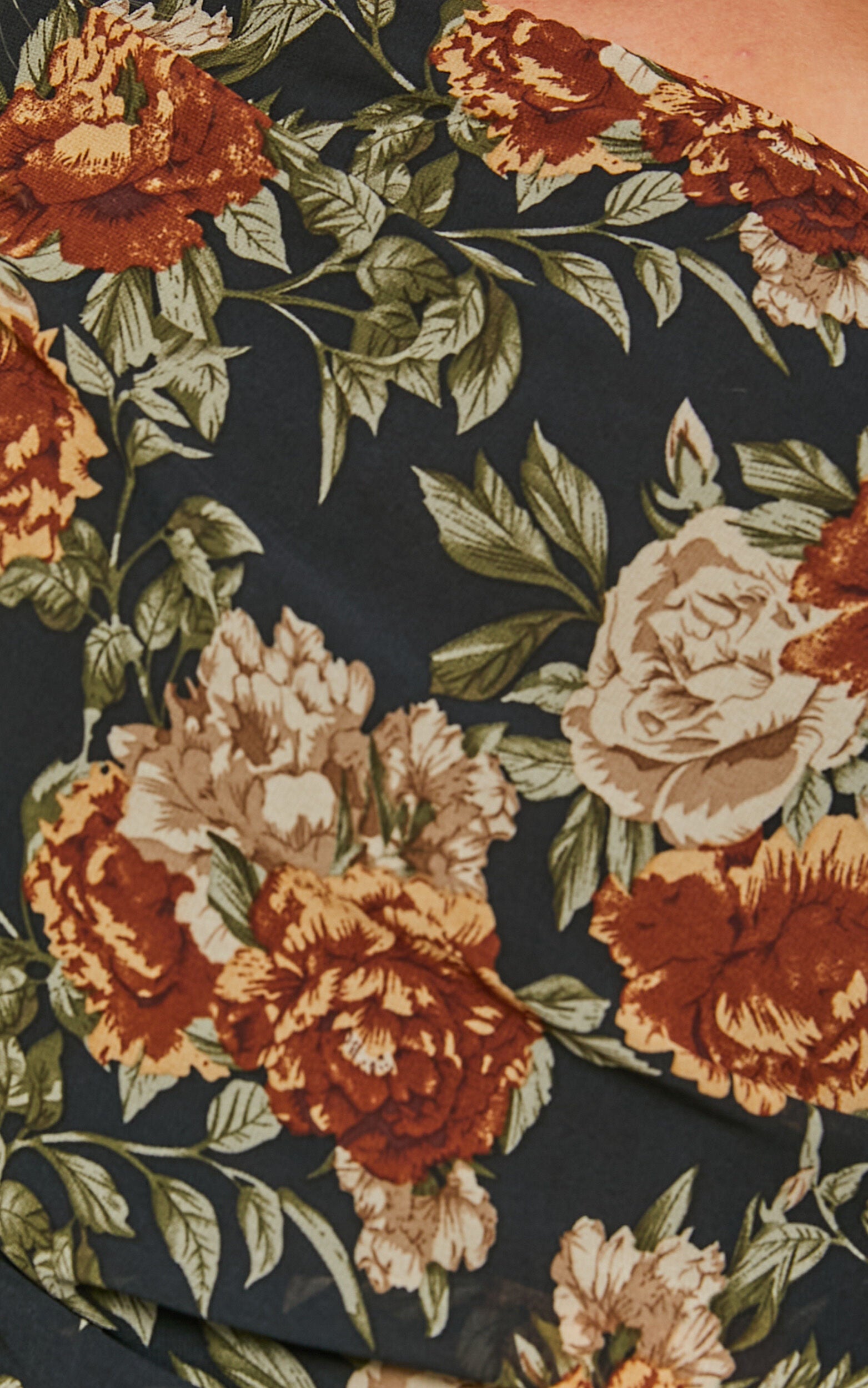 Jaziel Bodysuit - One Shoulder Ruched Bodysuit in Black Floral