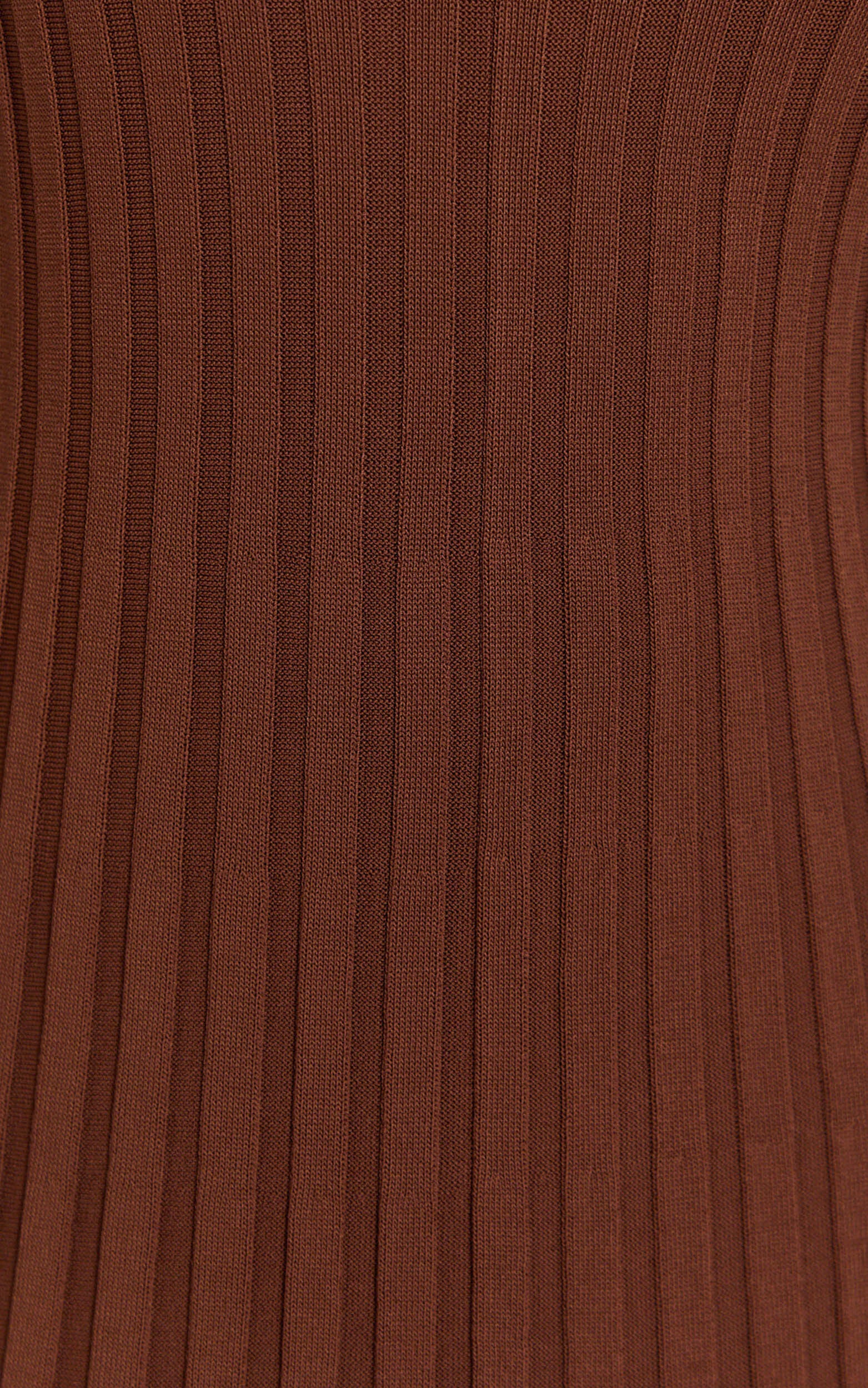 Maya Midi Knit Dress - Sleeveless V Neck Knited Dress in Dark Chocolate