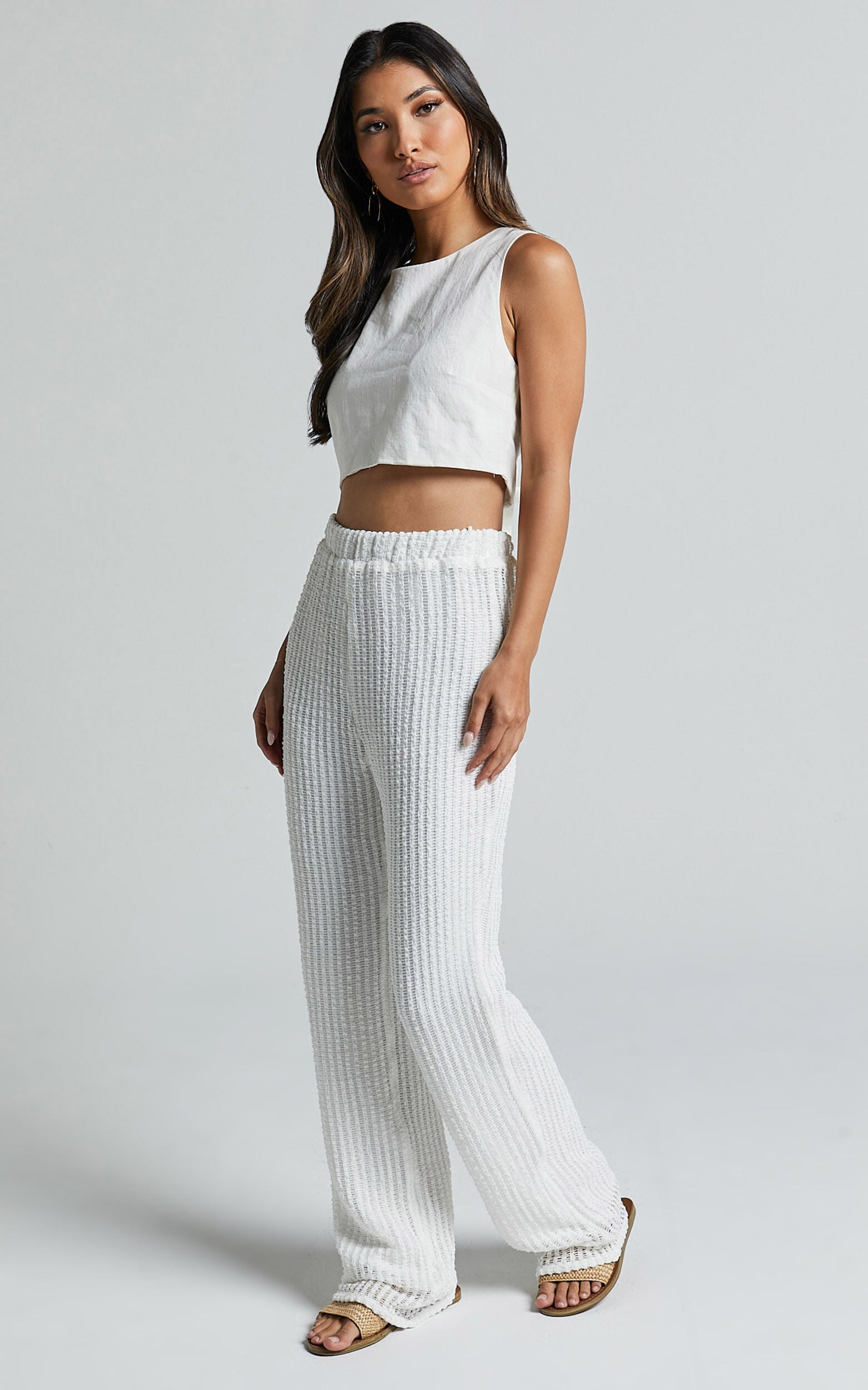 Rowland Pants - Wide Leg in White