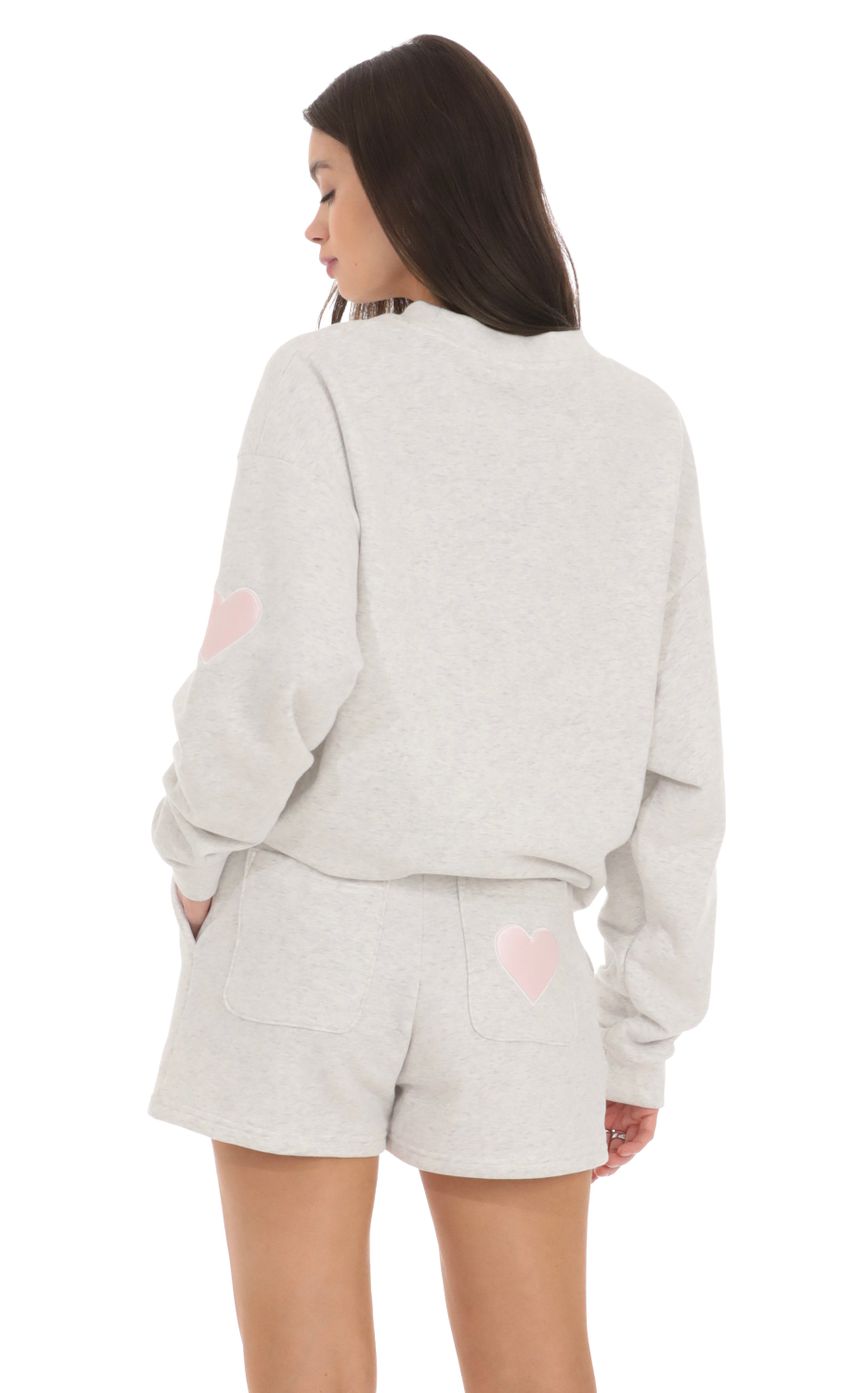 Embroidered Sports Suit in Grey