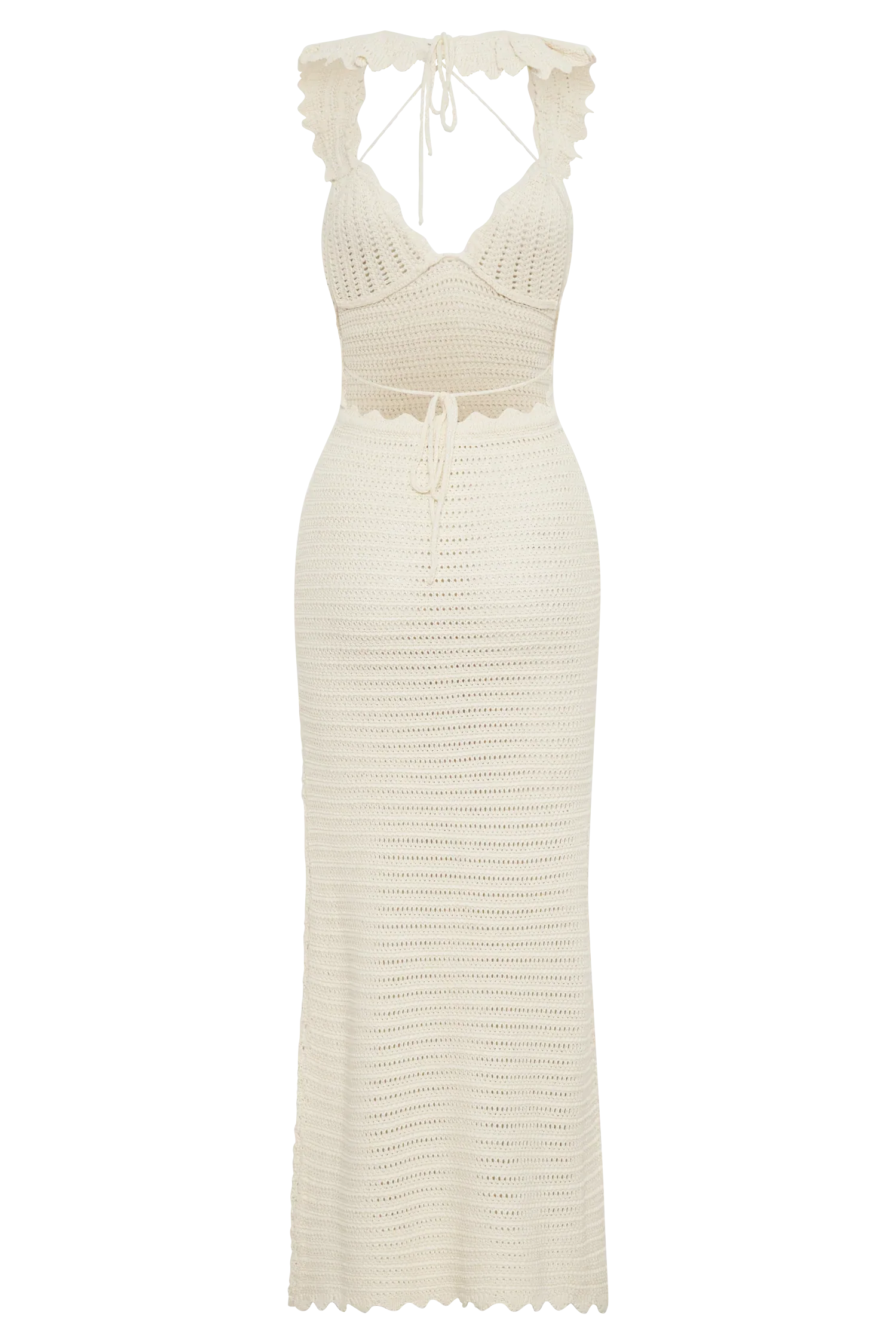 Perpetua Knit Contrast Maxi Dress - Cream